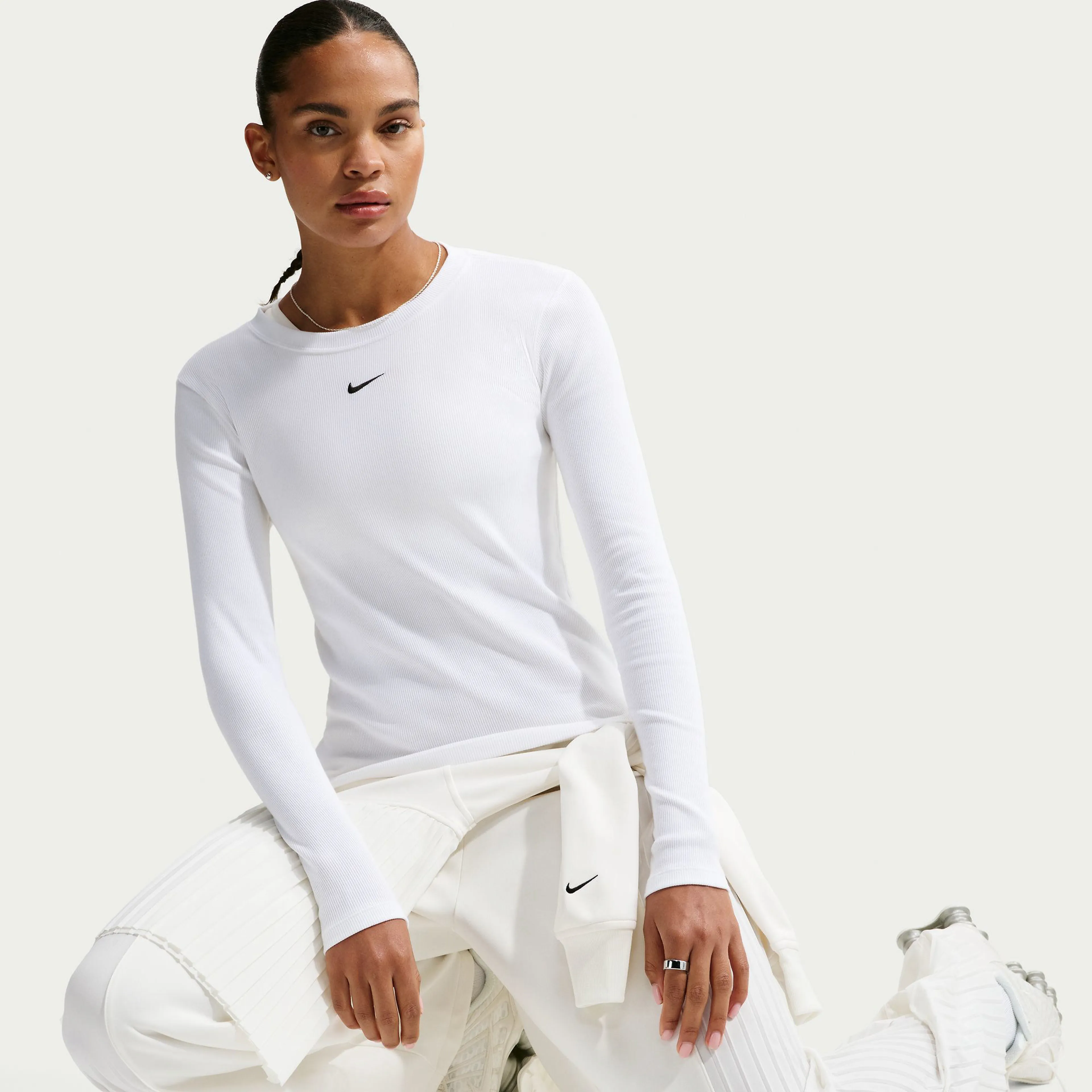 Sportswear Women's Tight Long-Sleeve Ribbed T-Shirt