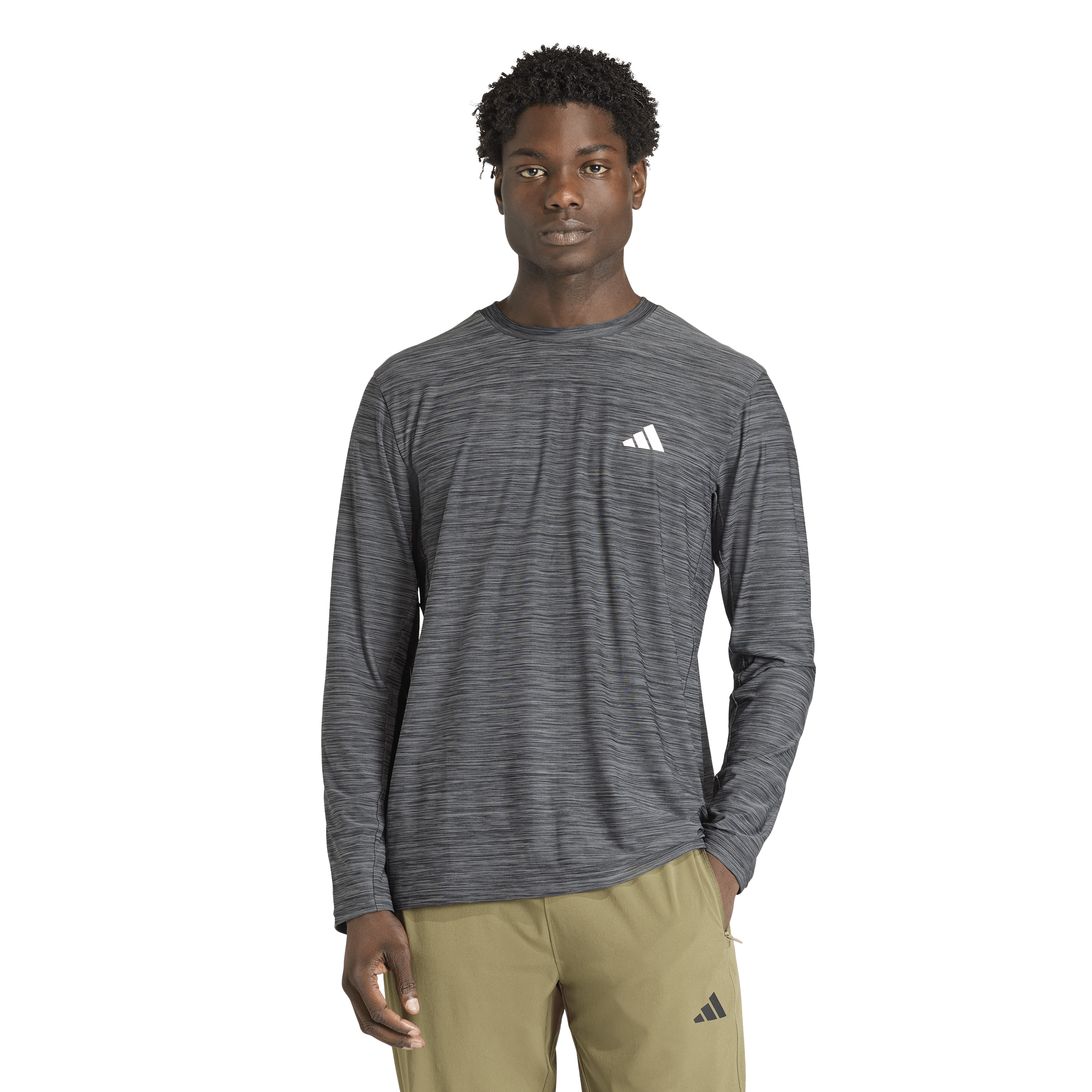 ADIDAS WORKOUT ESSENTIALS FLEX Long-Sleeve Top T-SHIRT WHTMEL