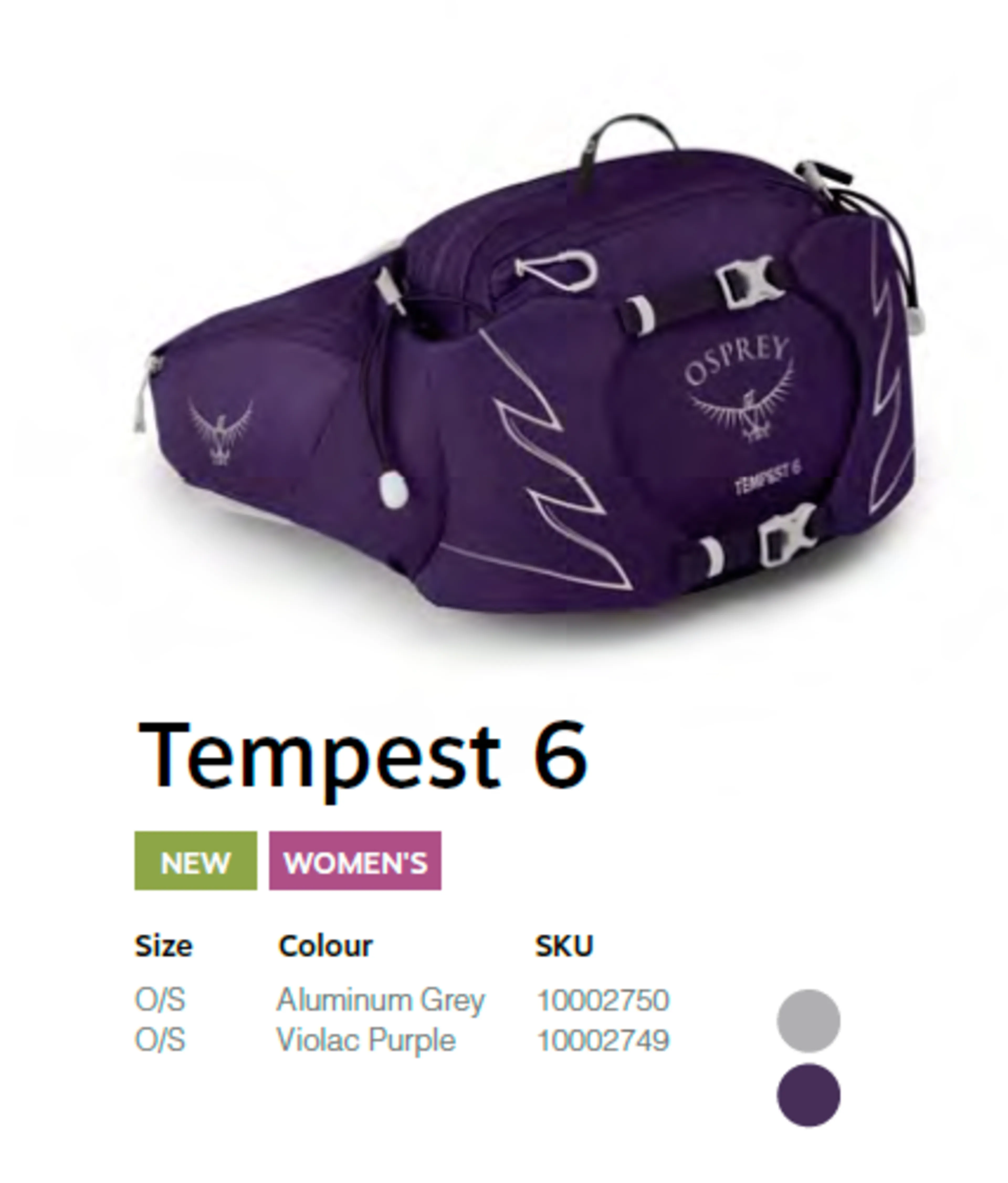 Tempest 6 rumpetaske dame