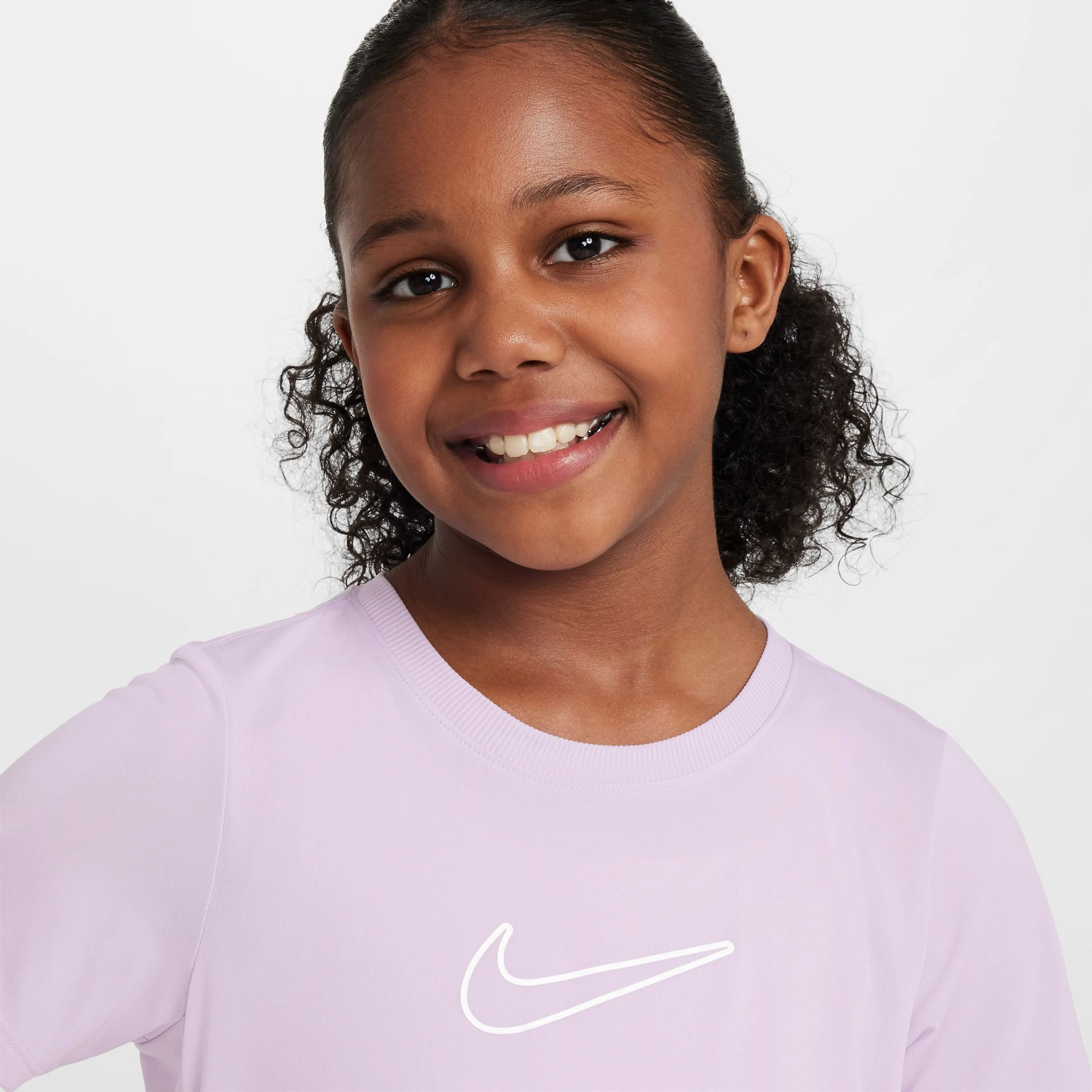 Nike One Fitted Big Kids' (Girls') Dri-FIT Short-Sleeve Top