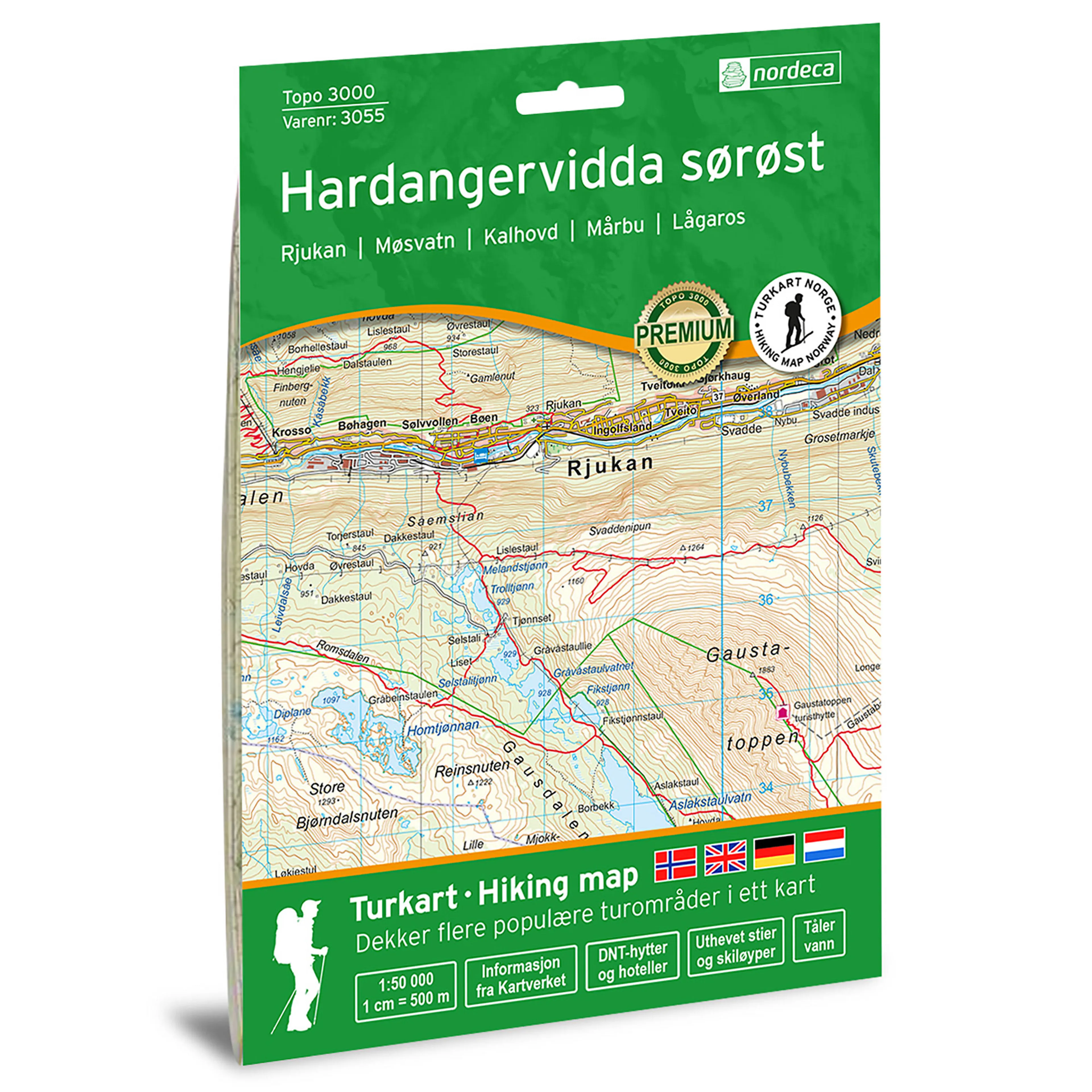 HARDANGERVIDDA SØRØST 1:50 000