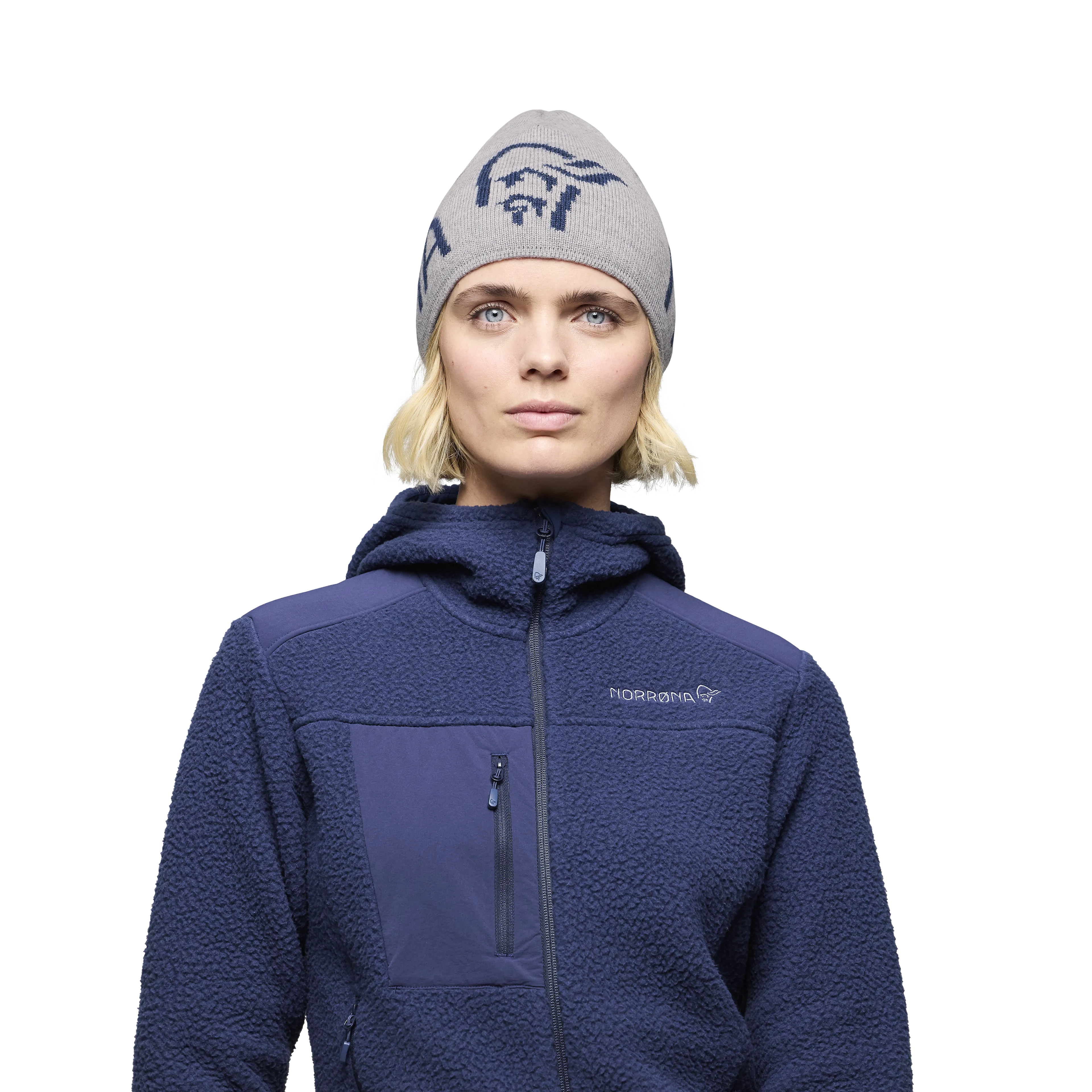 /29 mid merinoUll logo Beanie