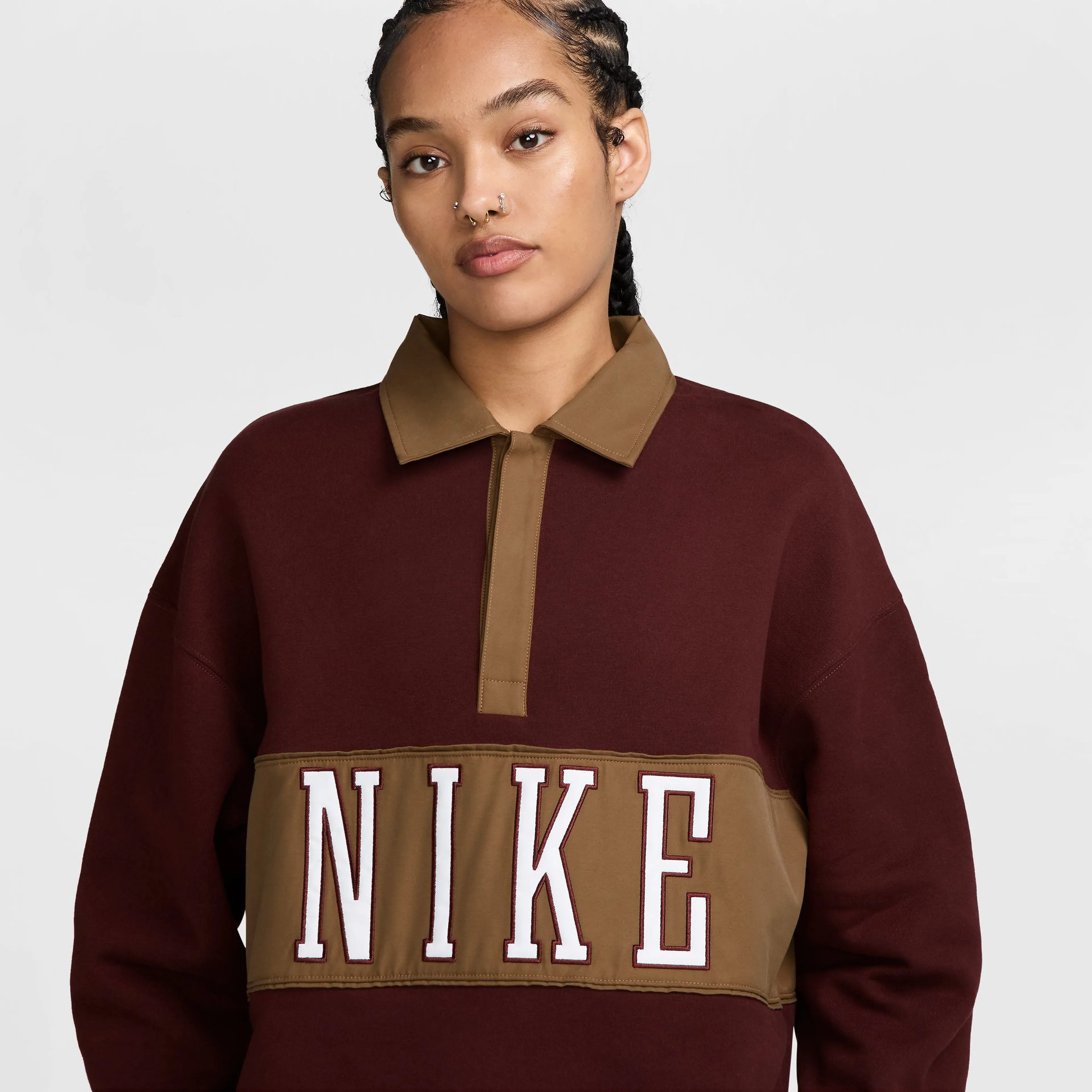 Studio Fleece Medium Weight Women's Oversized Rugby Sweatshirt