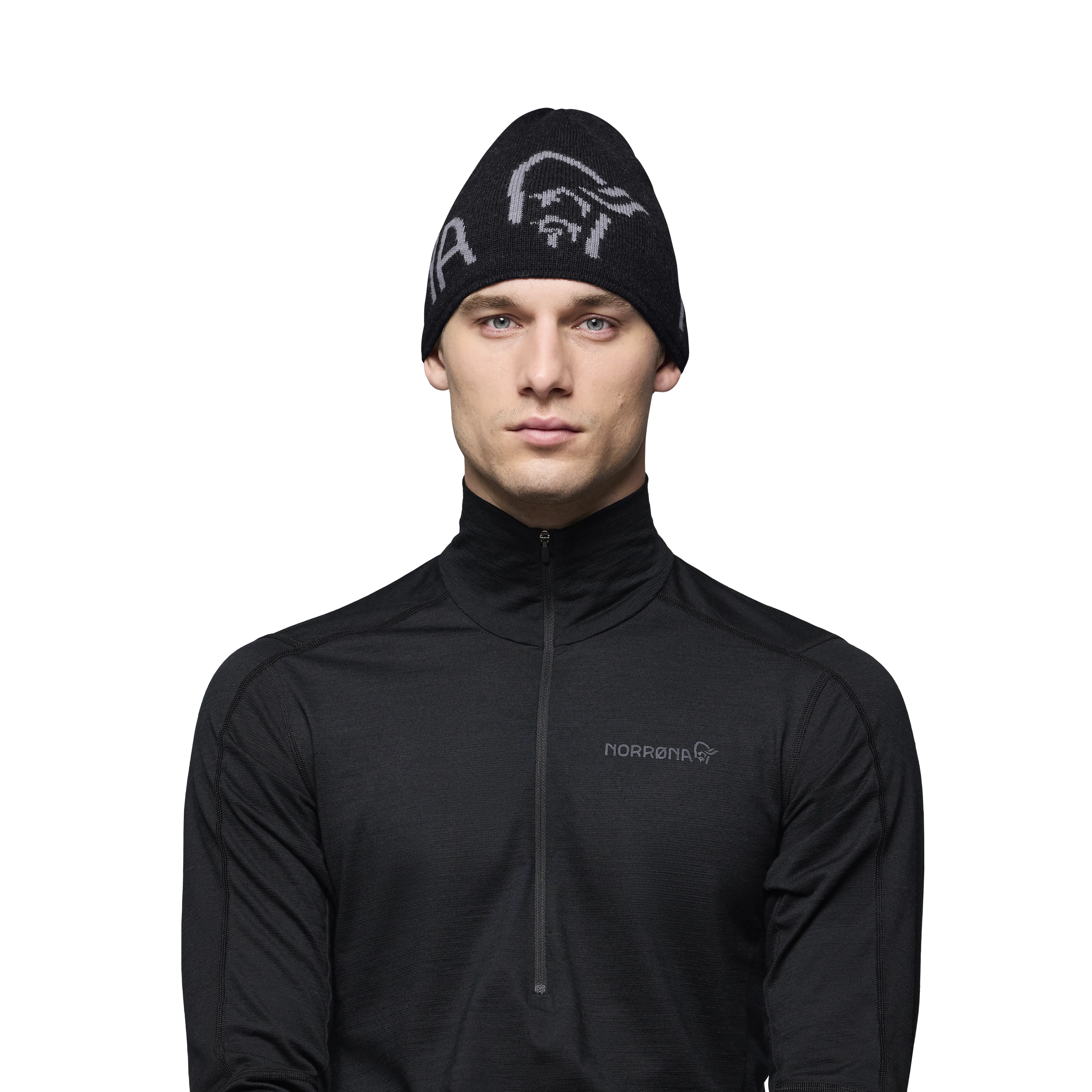/29 mid merinoUll logo Beanie