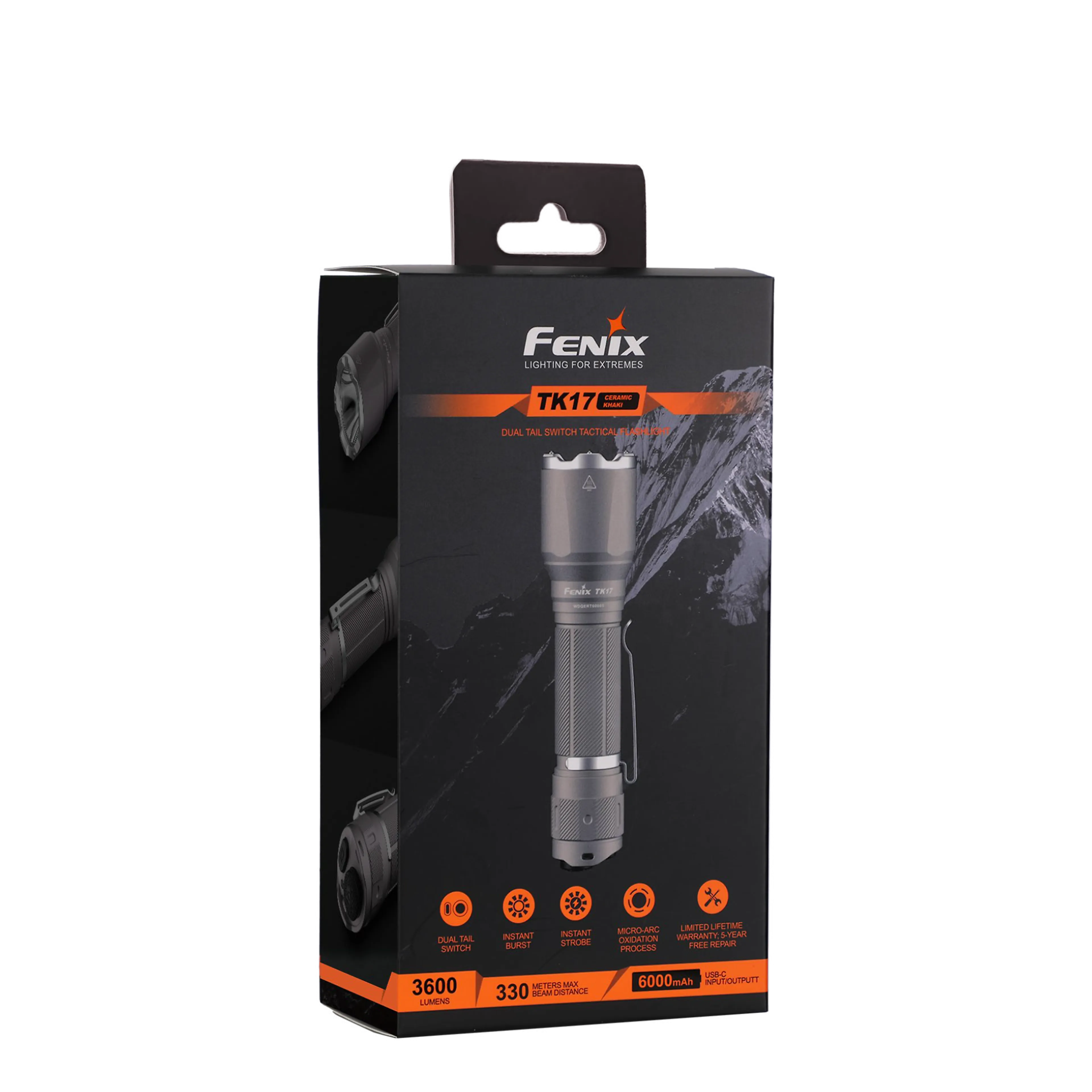 TK17 HÅNDLYKT 3600LM TACTICAL 6000mAh