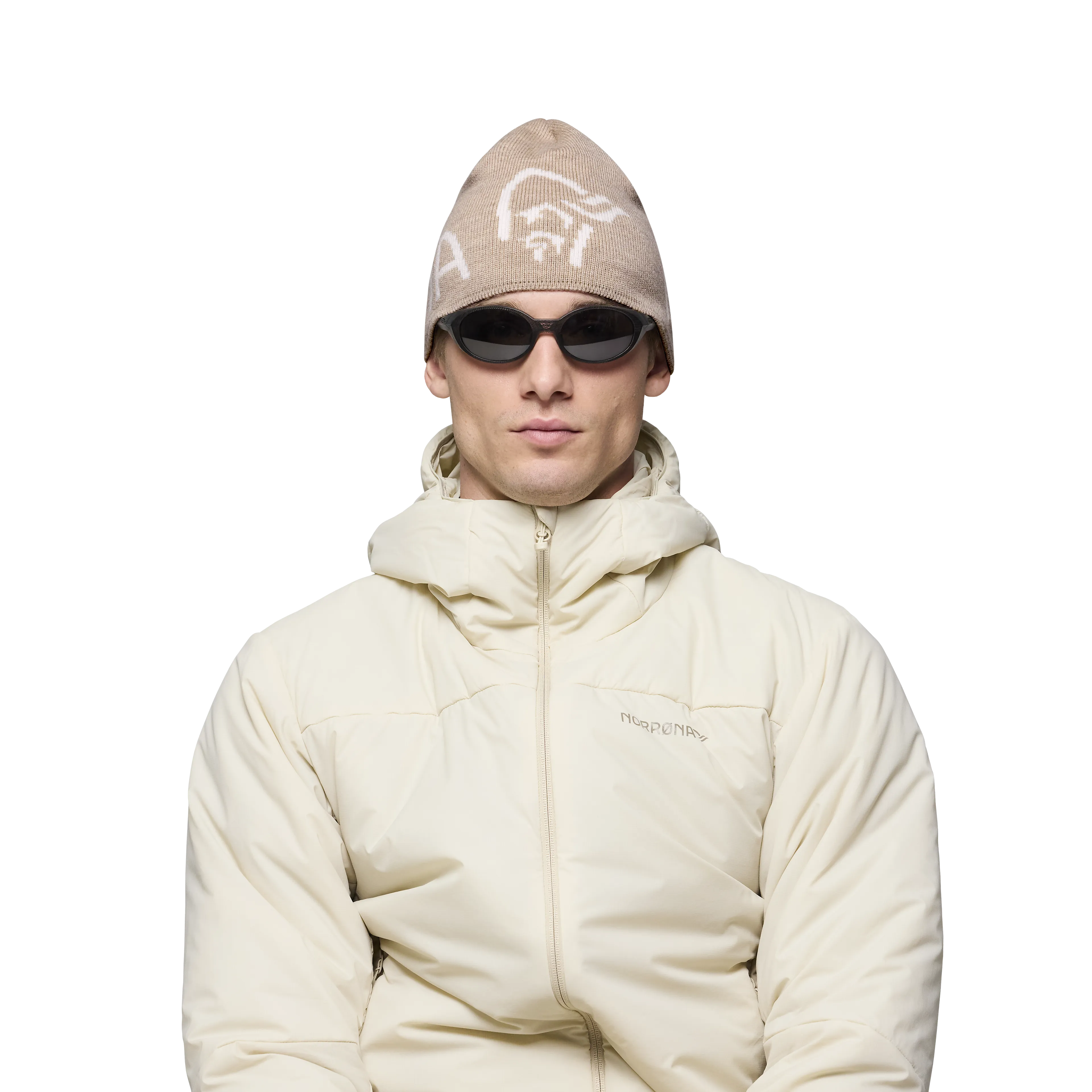 /29 mid merinoUll logo Beanie