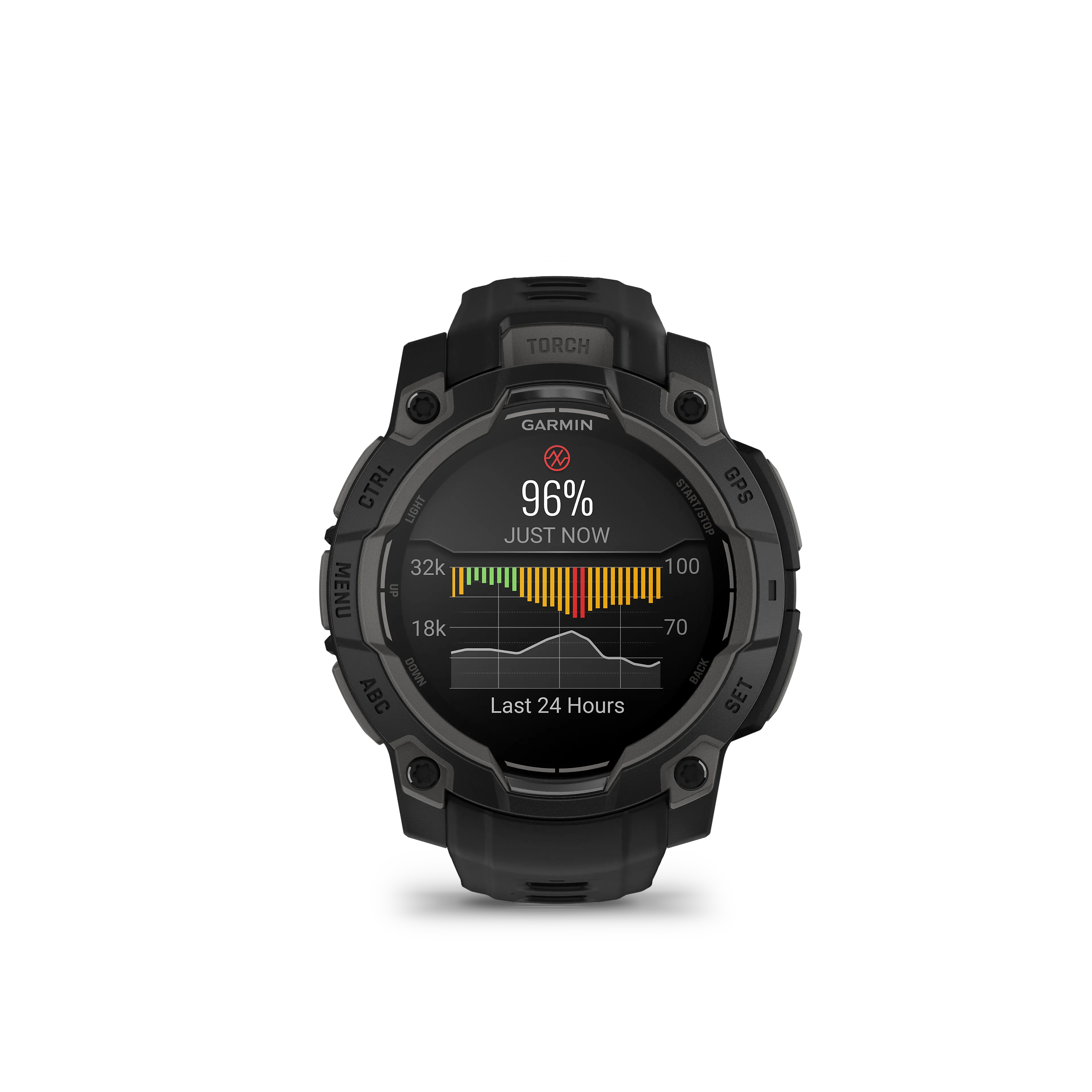 Instinct 3 - 45 mm, AMOLED, Black Bezel with Black Band