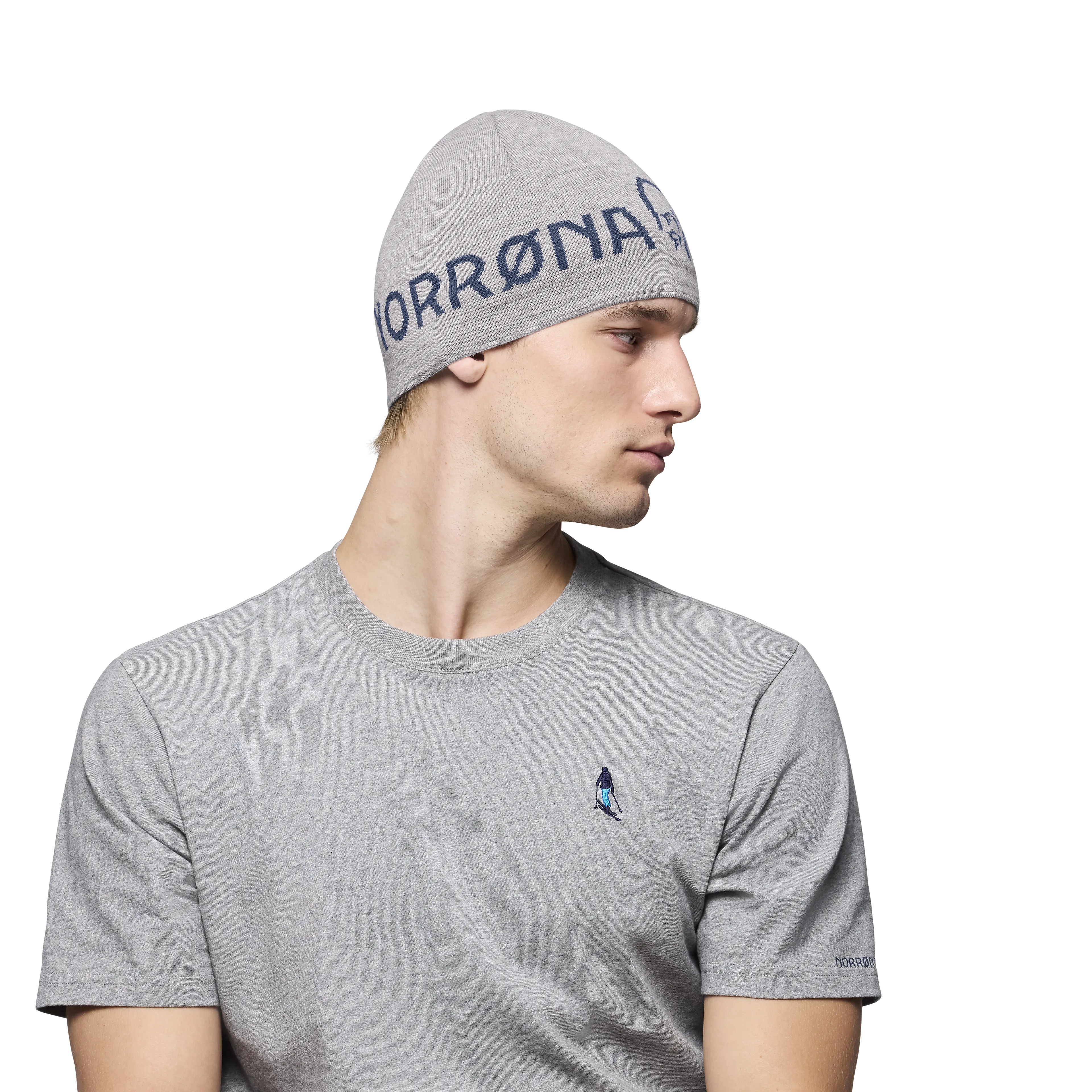 /29 light merinoUll logo Beanie