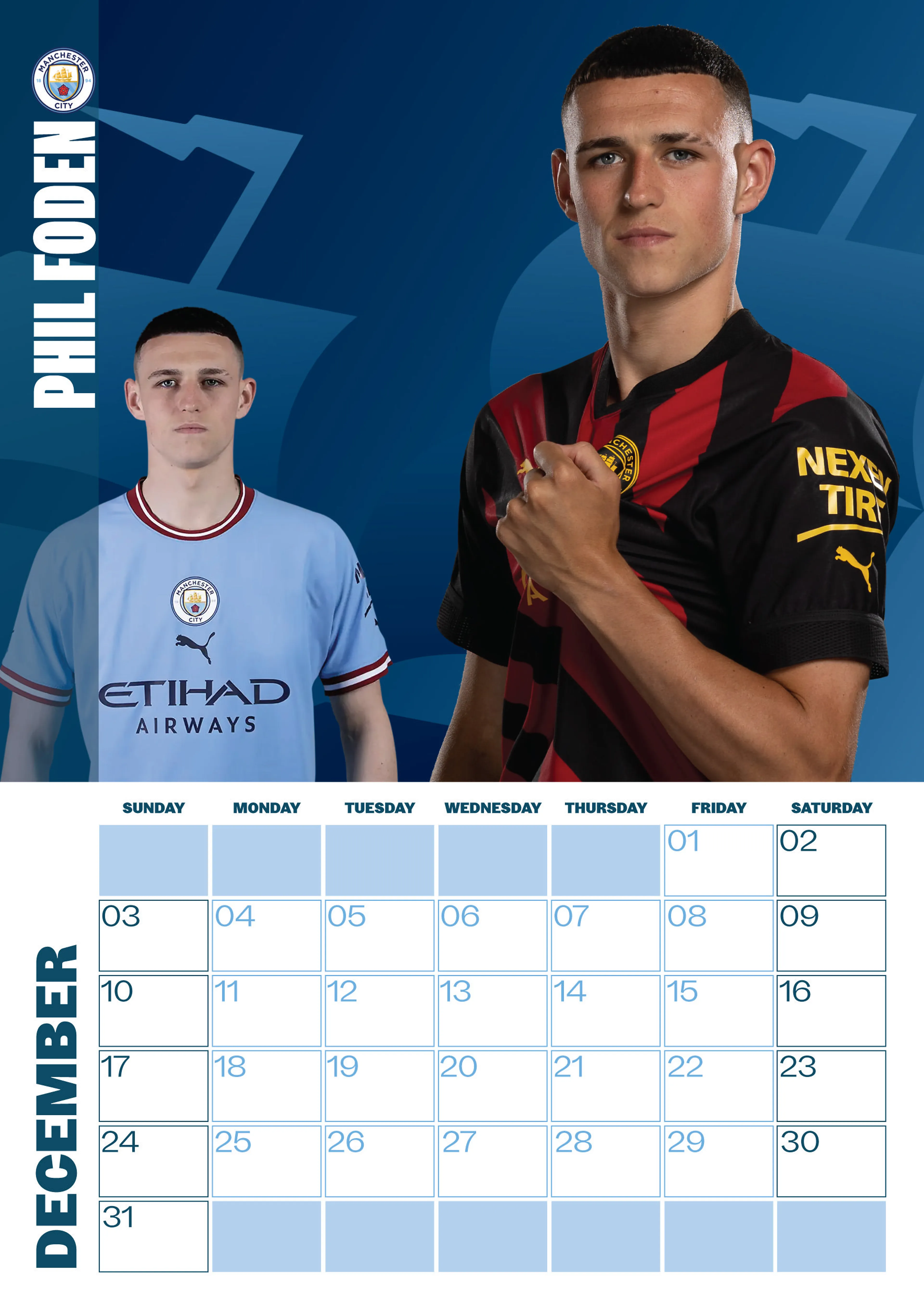 MANCHESTER CITY FC 2024 A3 KALENDER