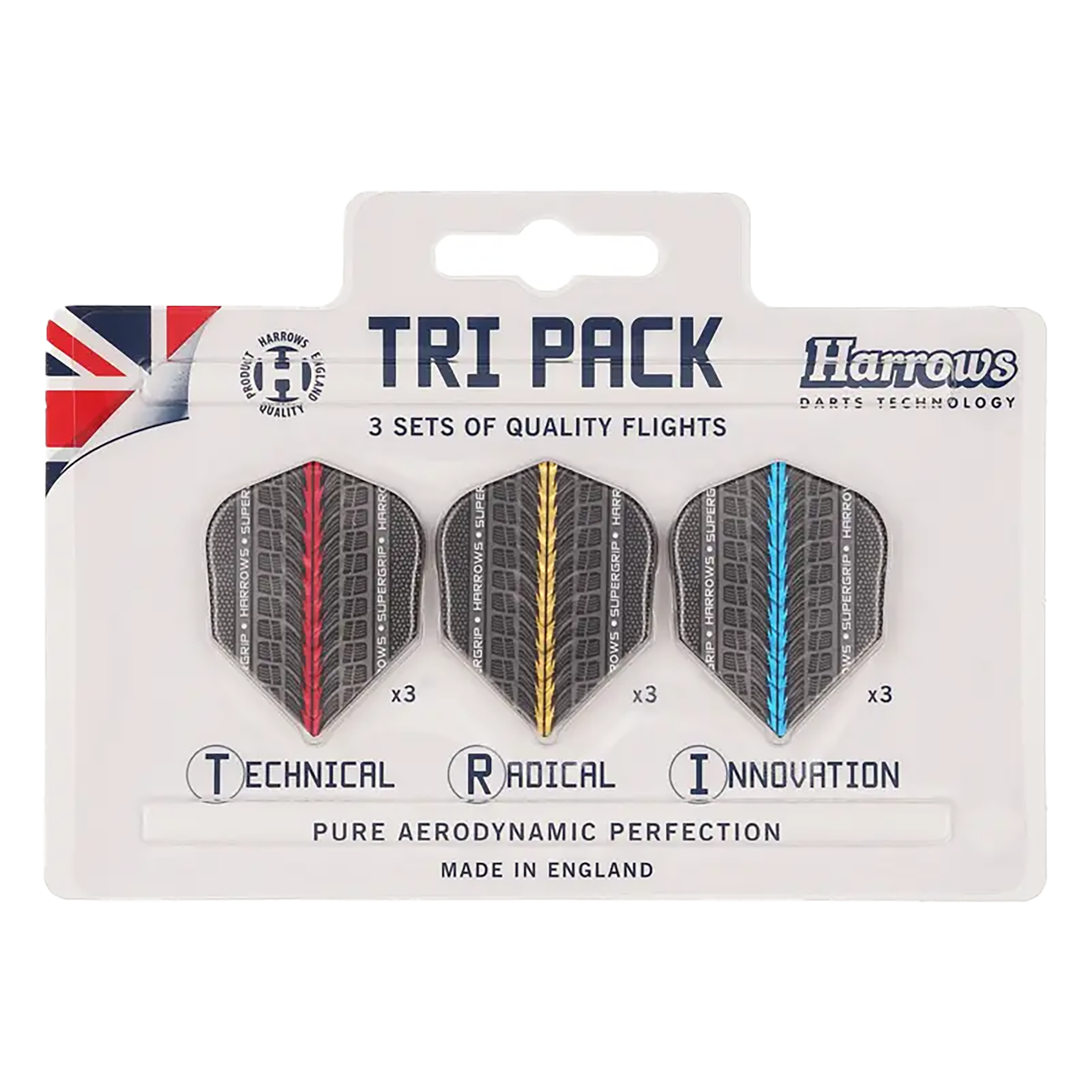 Harrows Dart Flights Supergrip Tri Pack 9 Pcs