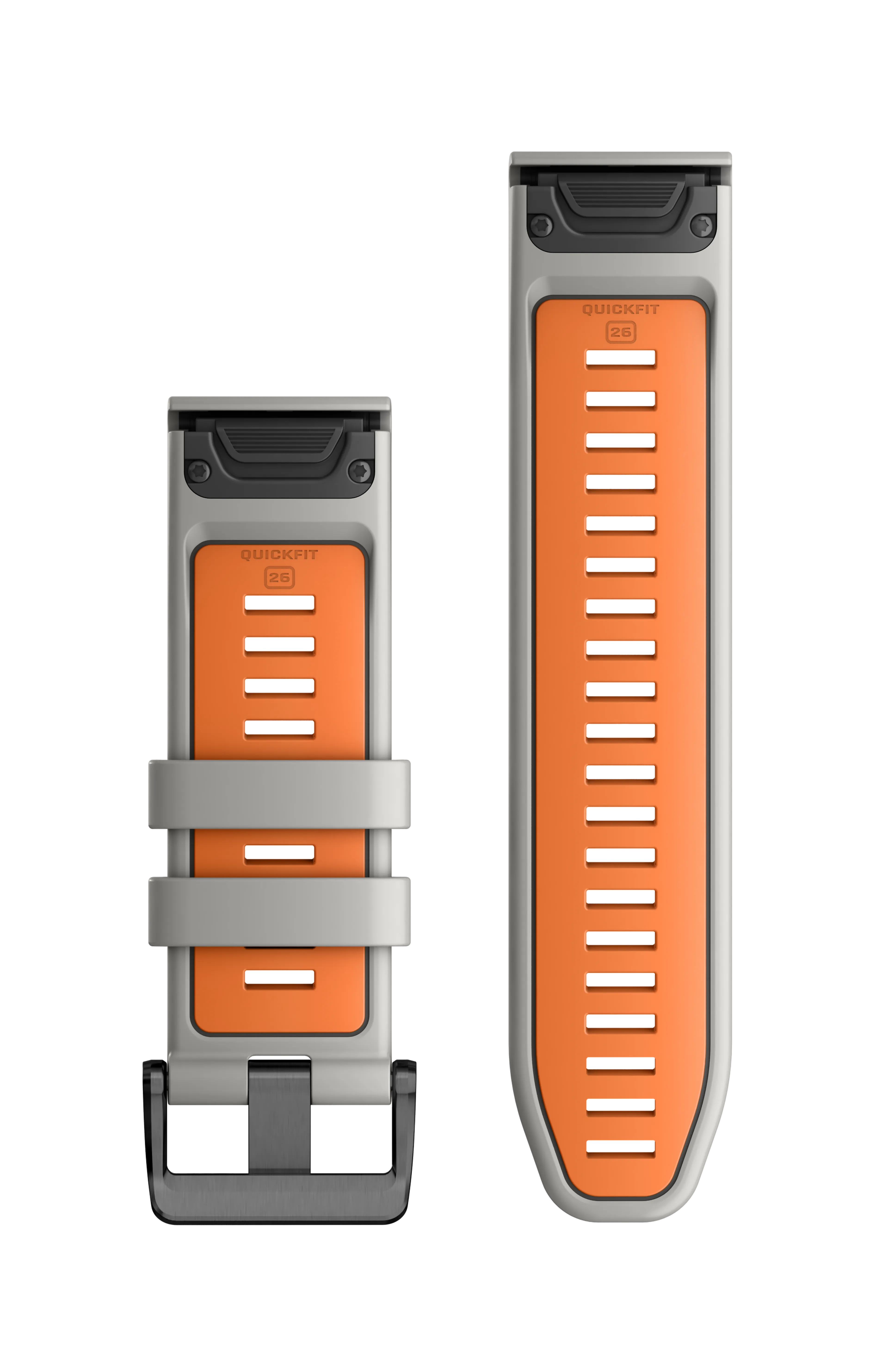QuickFit 26 mm Fog Gray/Ember Orange silicone band