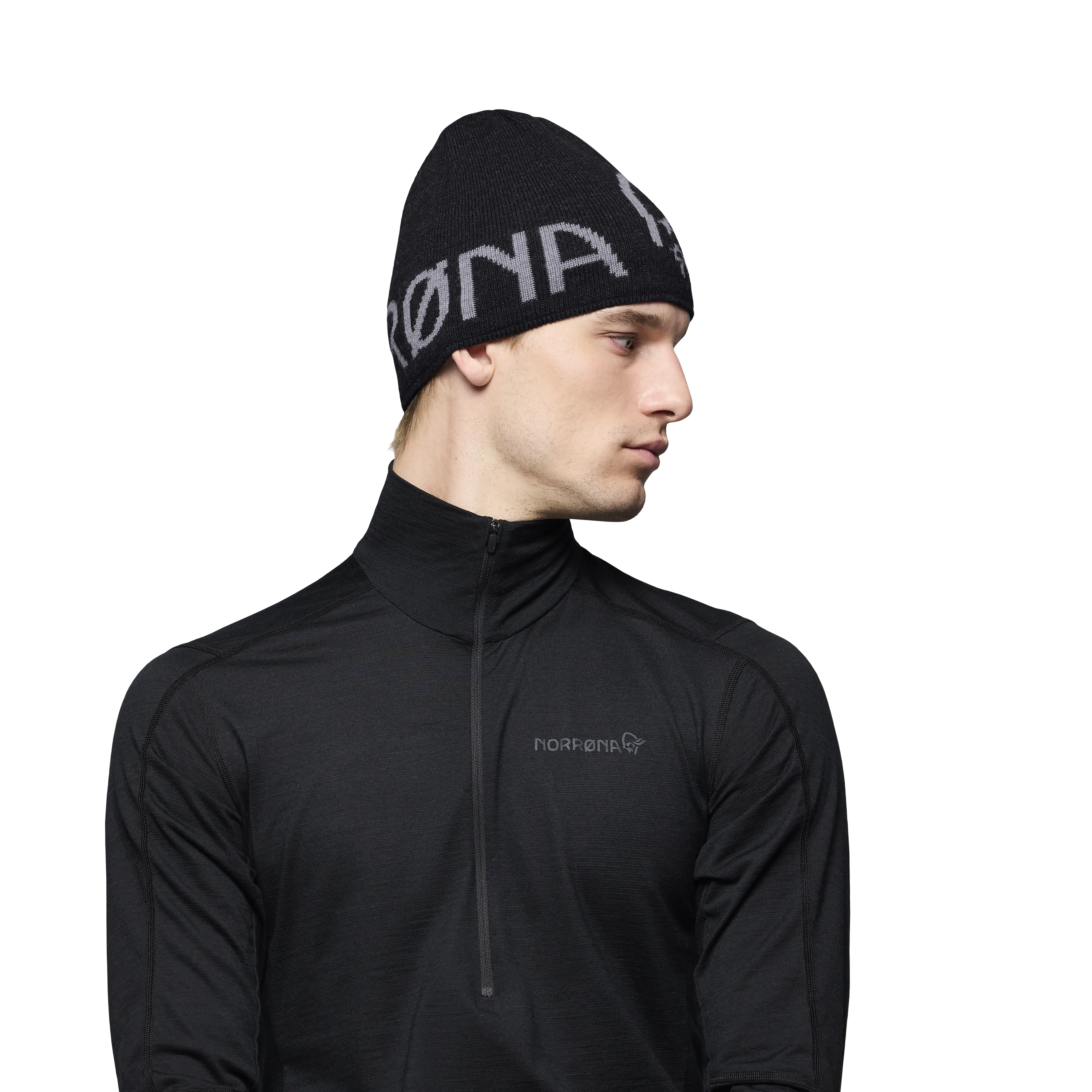 /29 mid merinoUll logo Beanie