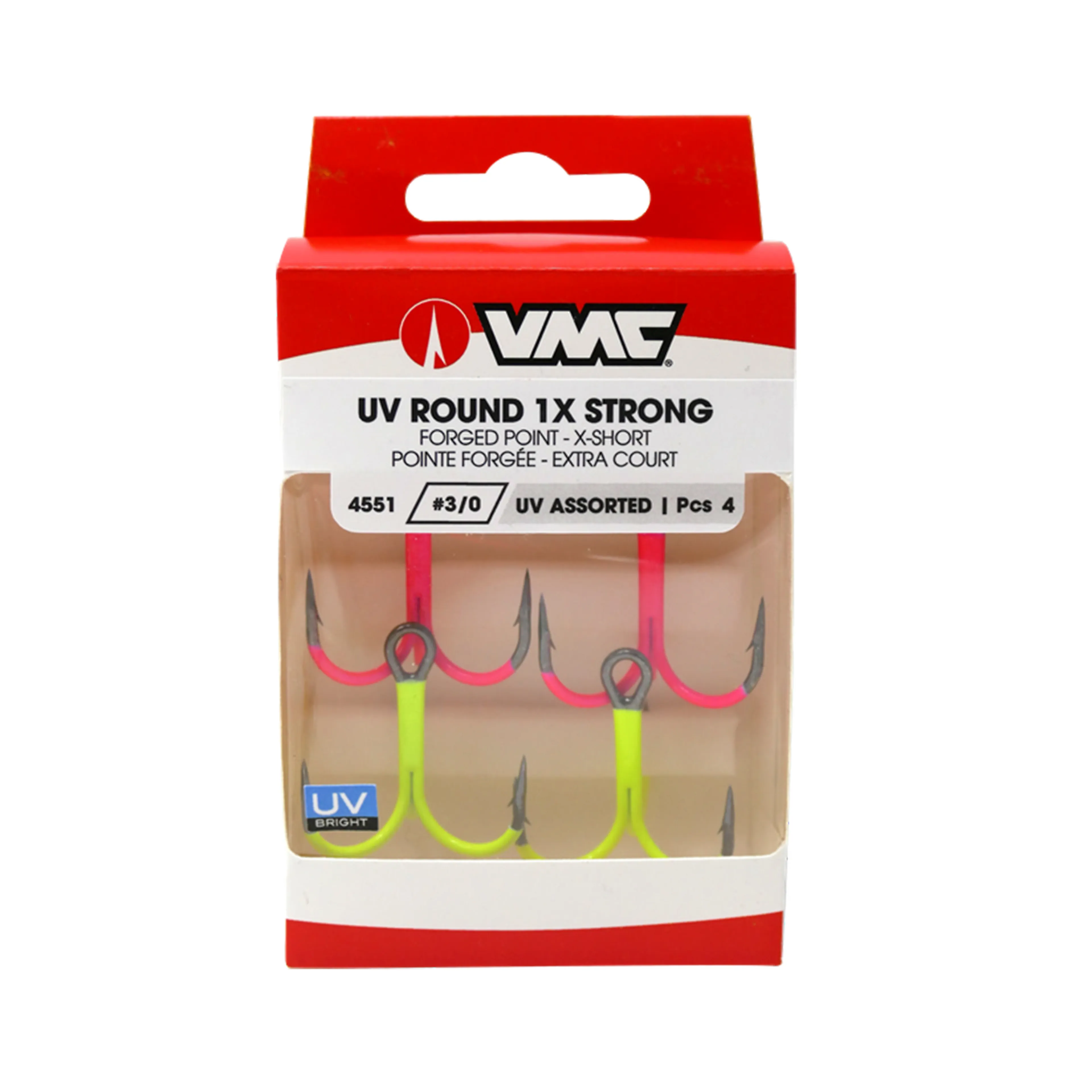 4551 Treble UV Ass. Orange/Pink/Green 1X #8 6stk