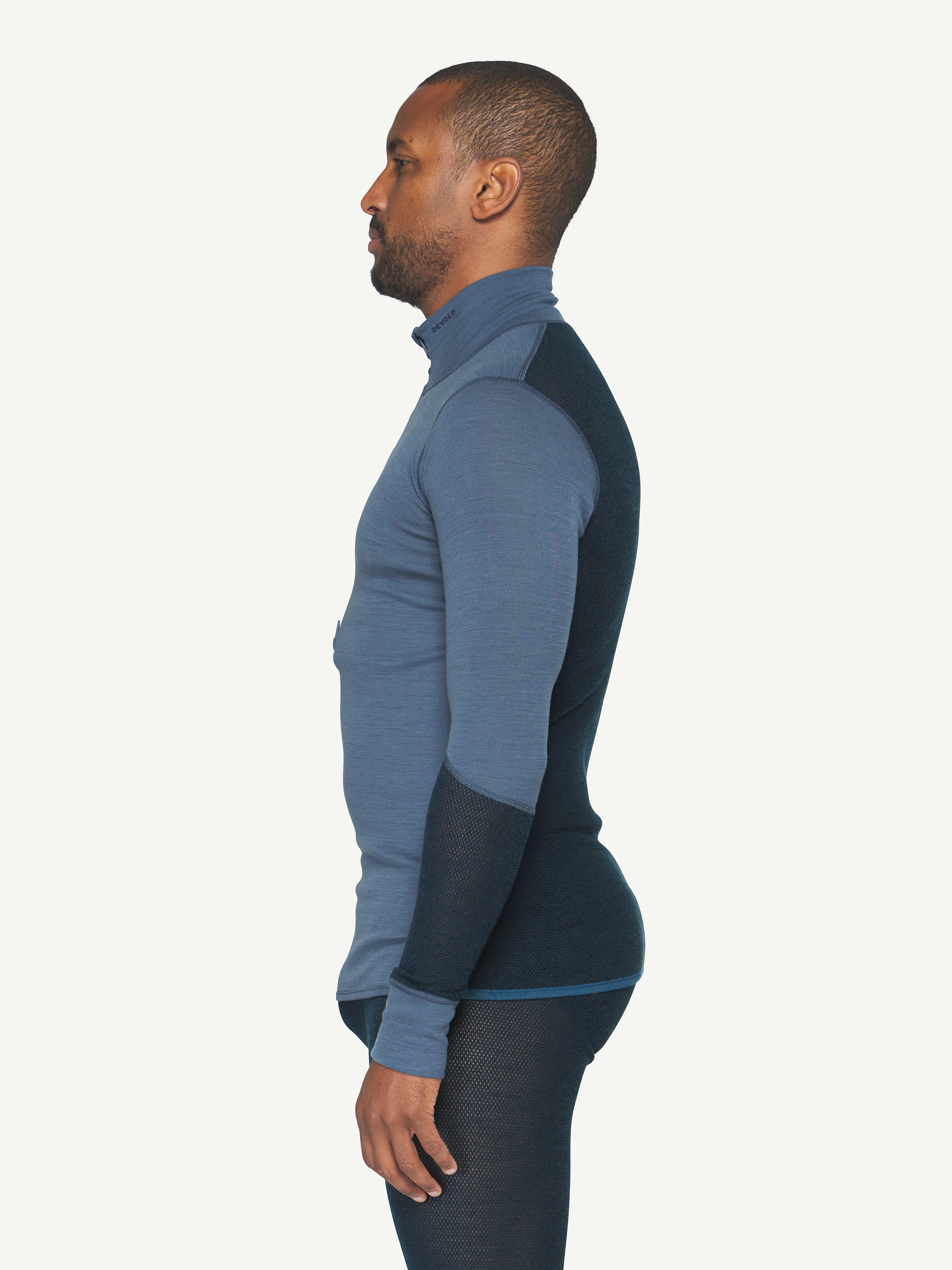 WOOL MESH 190 ZIP NECK MAN