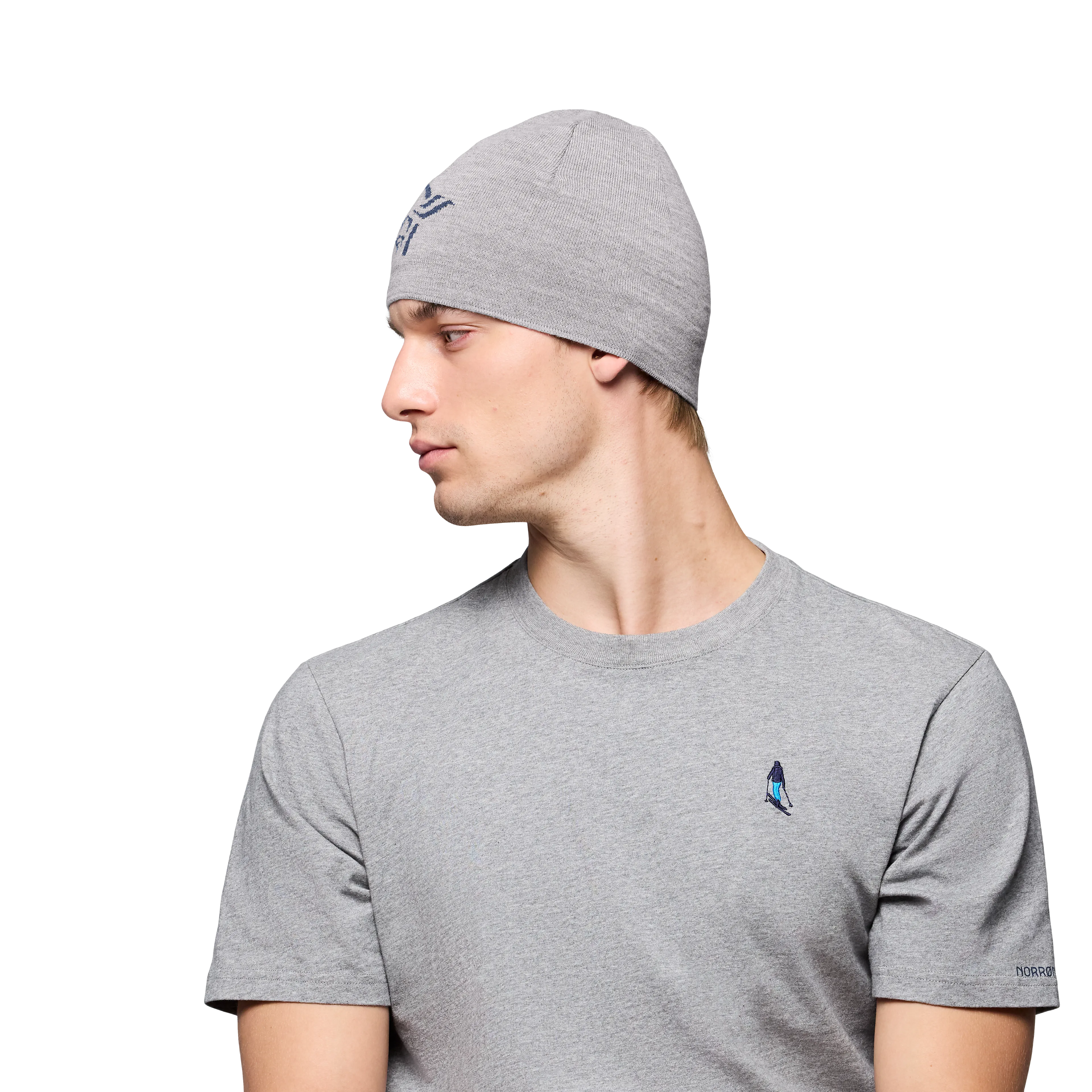 /29 light merinoUll logo Beanie