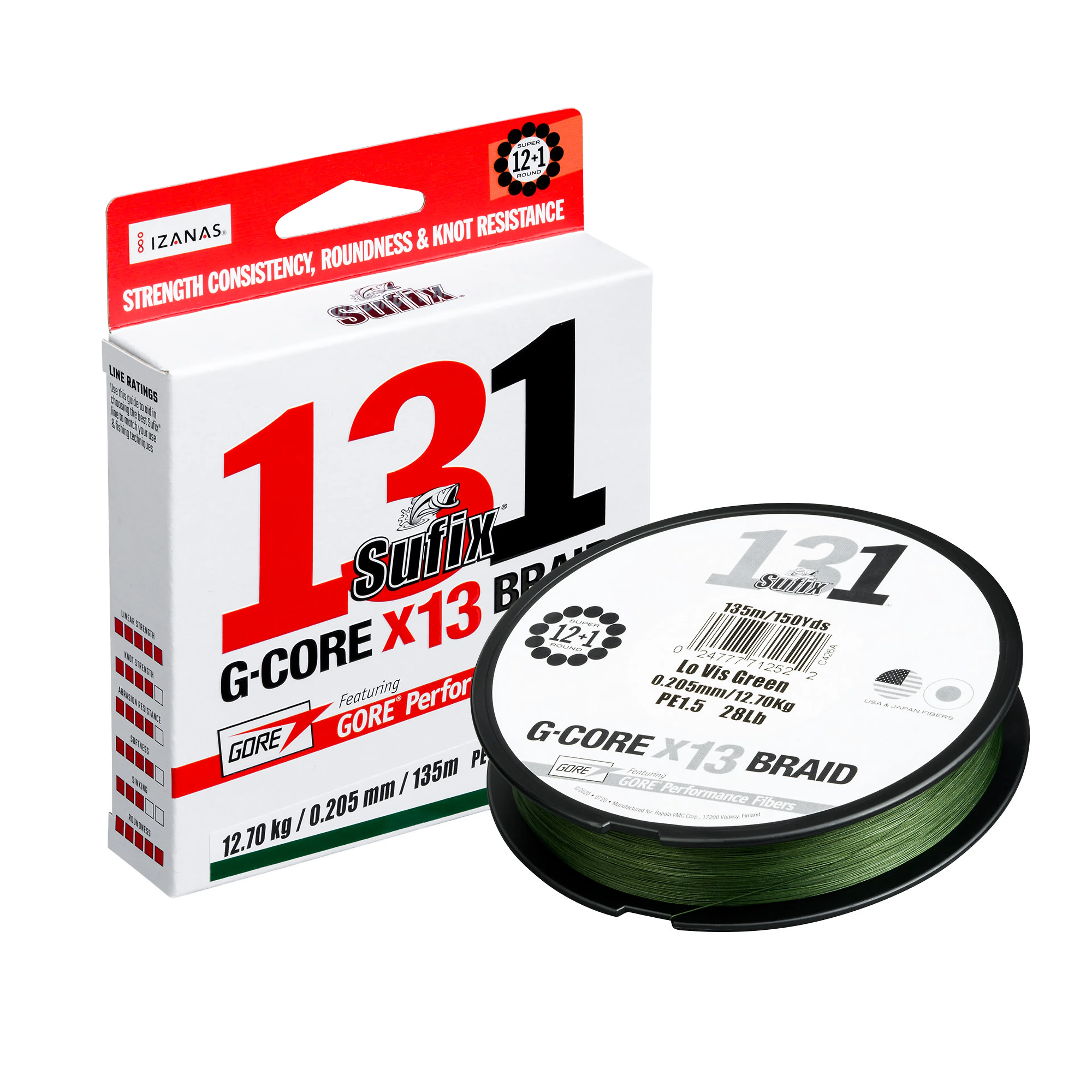 131 G-Core x13 Lo-Vis Green 120m 0,128mm 6,8kg 131 G-Core x13 Lo-Vis Green 120m 0,128mm 6,8kg