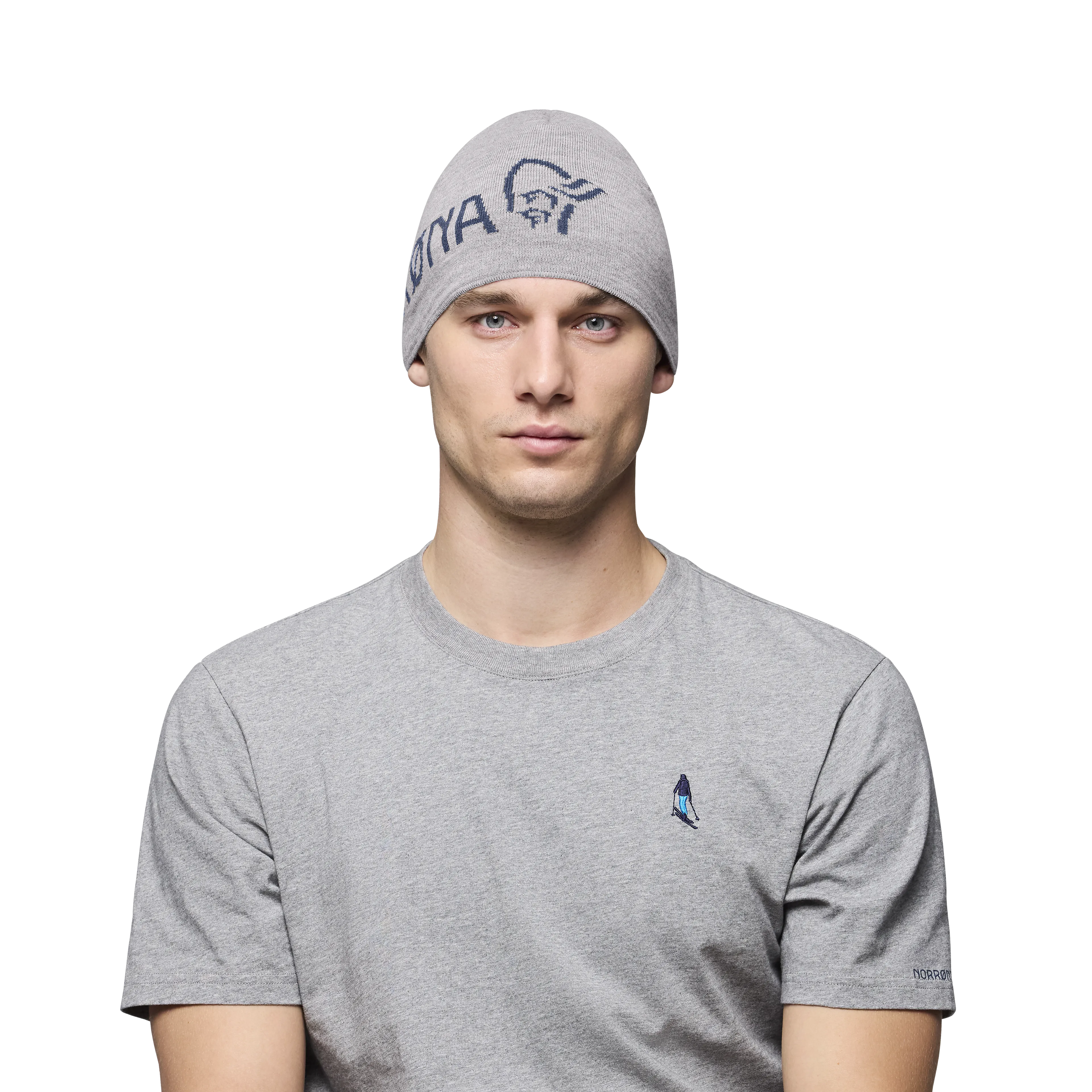 /29 light merinoUll logo Beanie