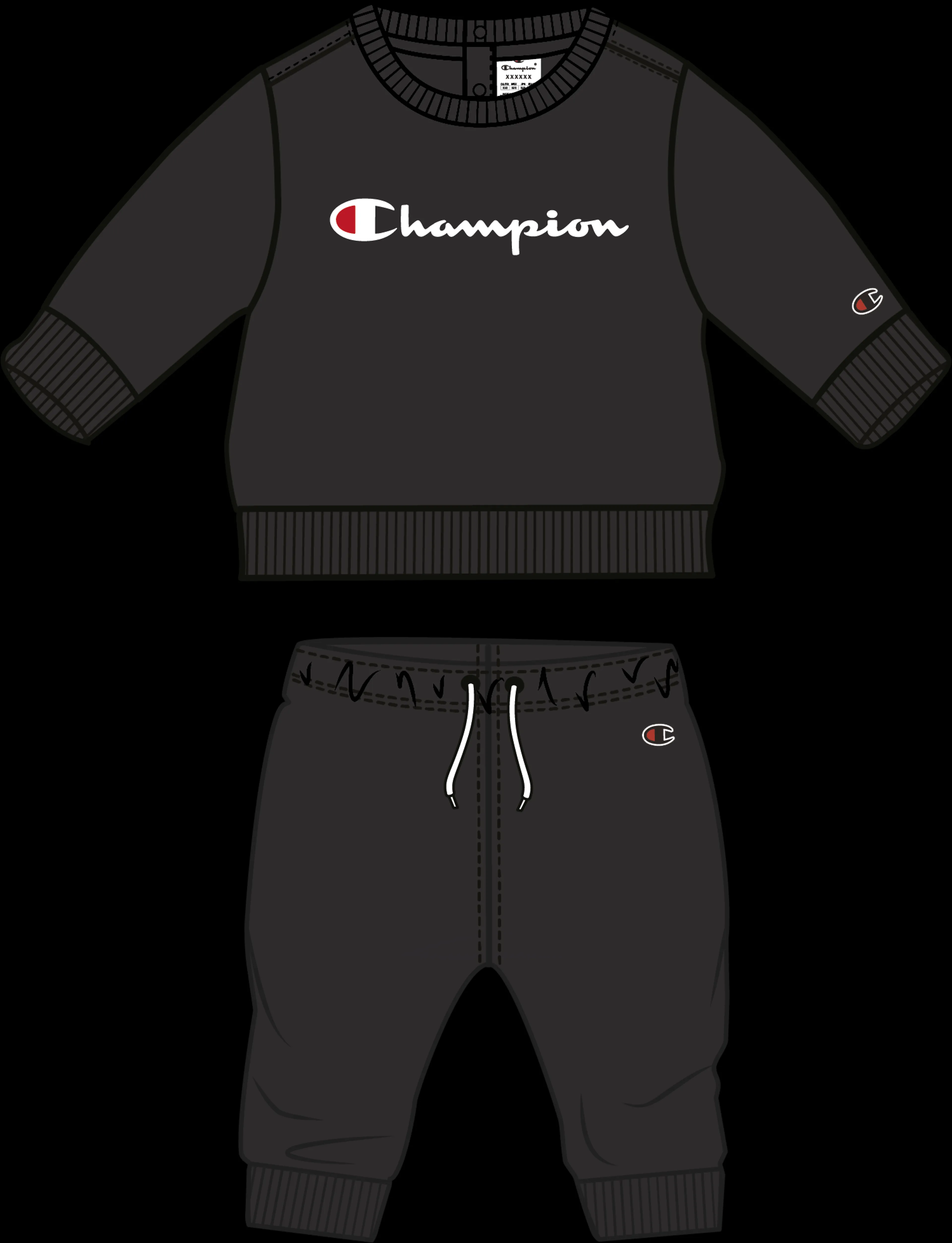Big Logo Sweatsuits Crewneck Suit
