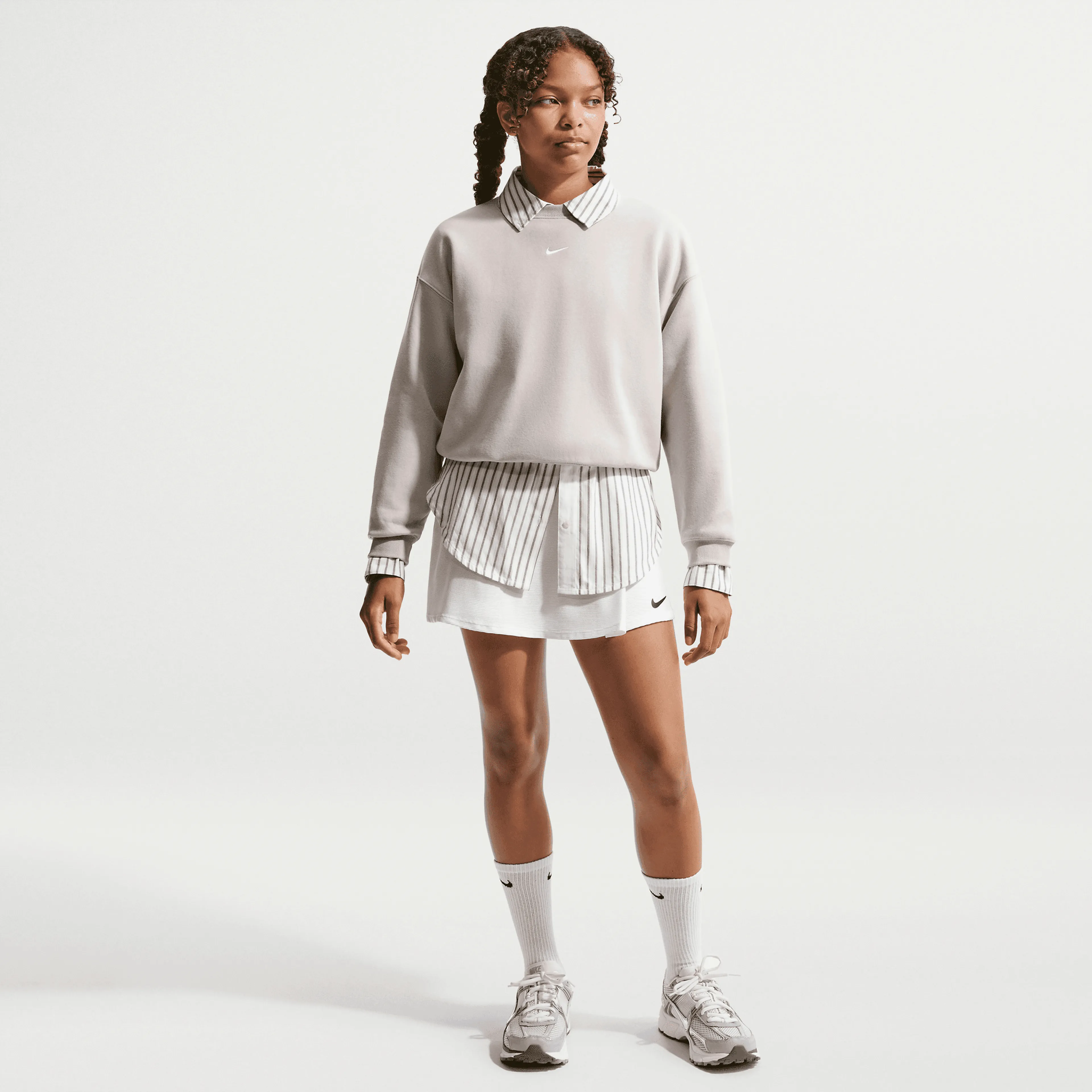 Sportswear Studio Girls' Boxy Fleece Crew-Neck