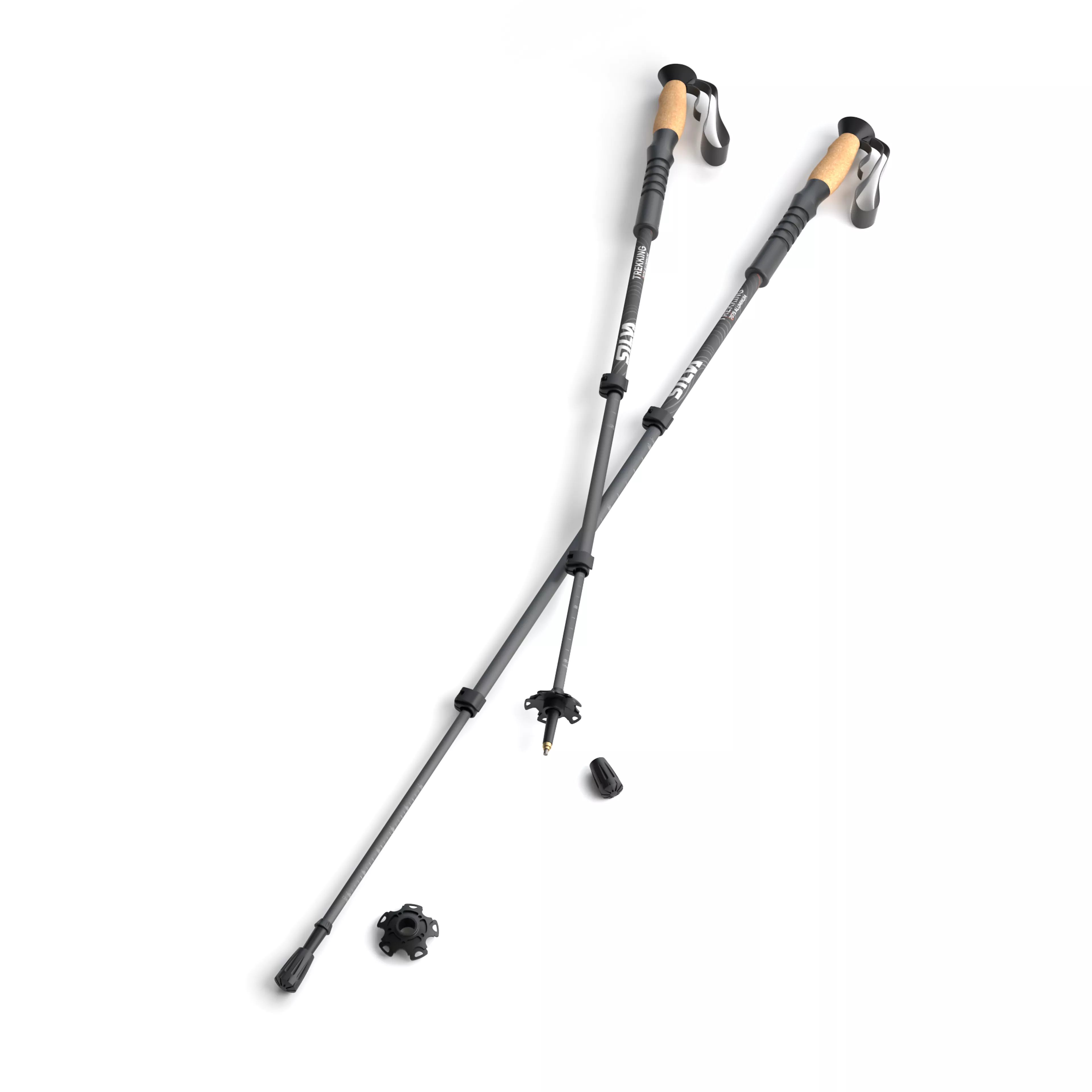 Trekking poles aluminum cork