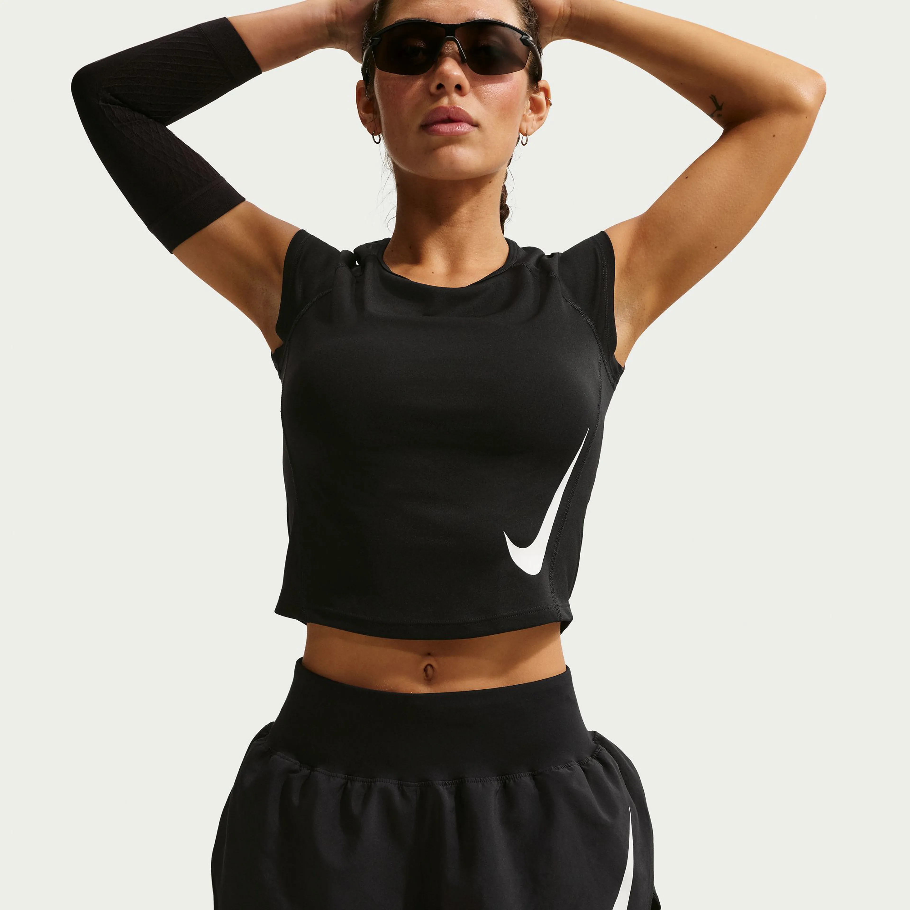 Tempo Flow Swoosh Women's Dri-FIT Mid-Rise Brief-Lined Running Shorts