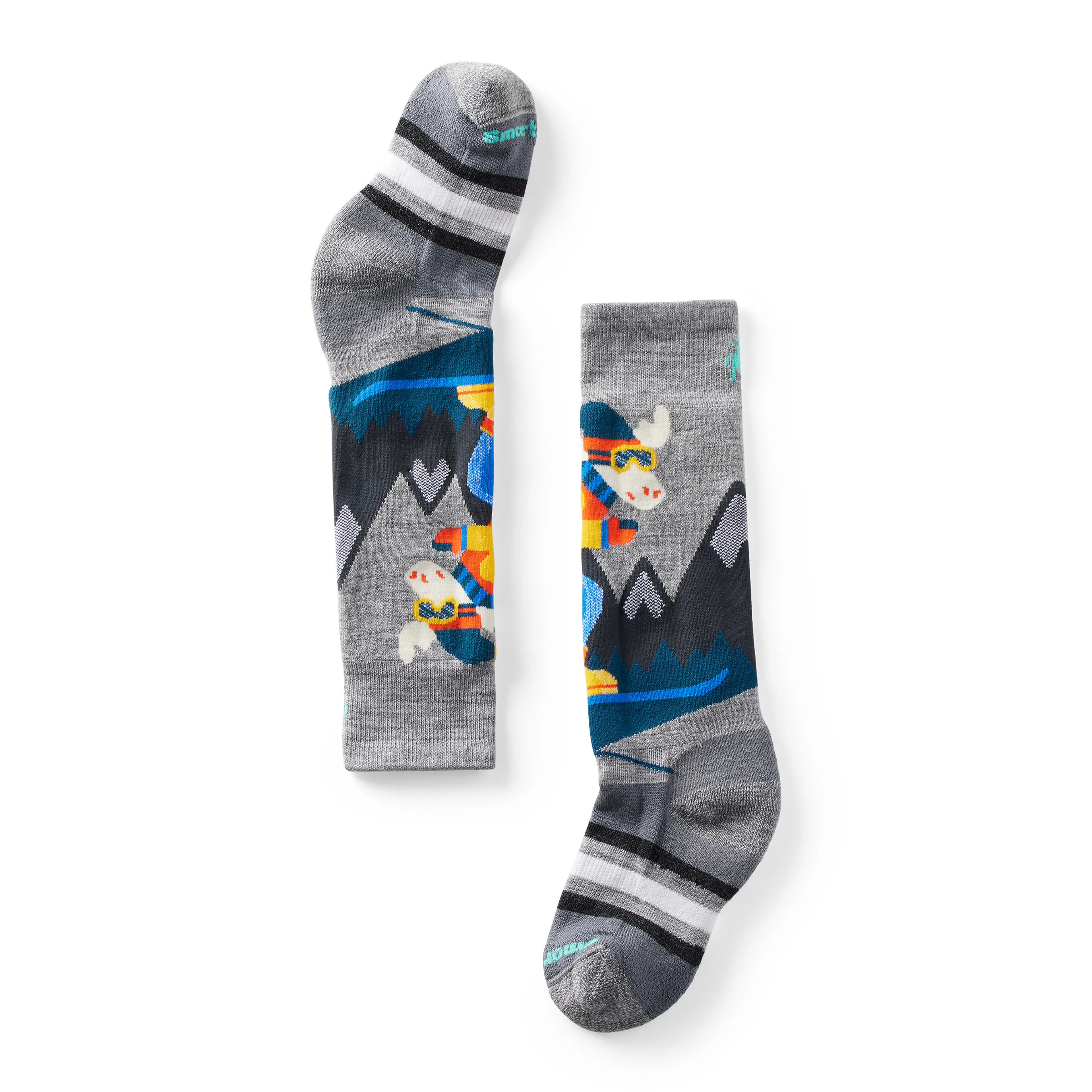 Kids' Wintersport Full Cushion Mountain Moose Pattern OTC Socks