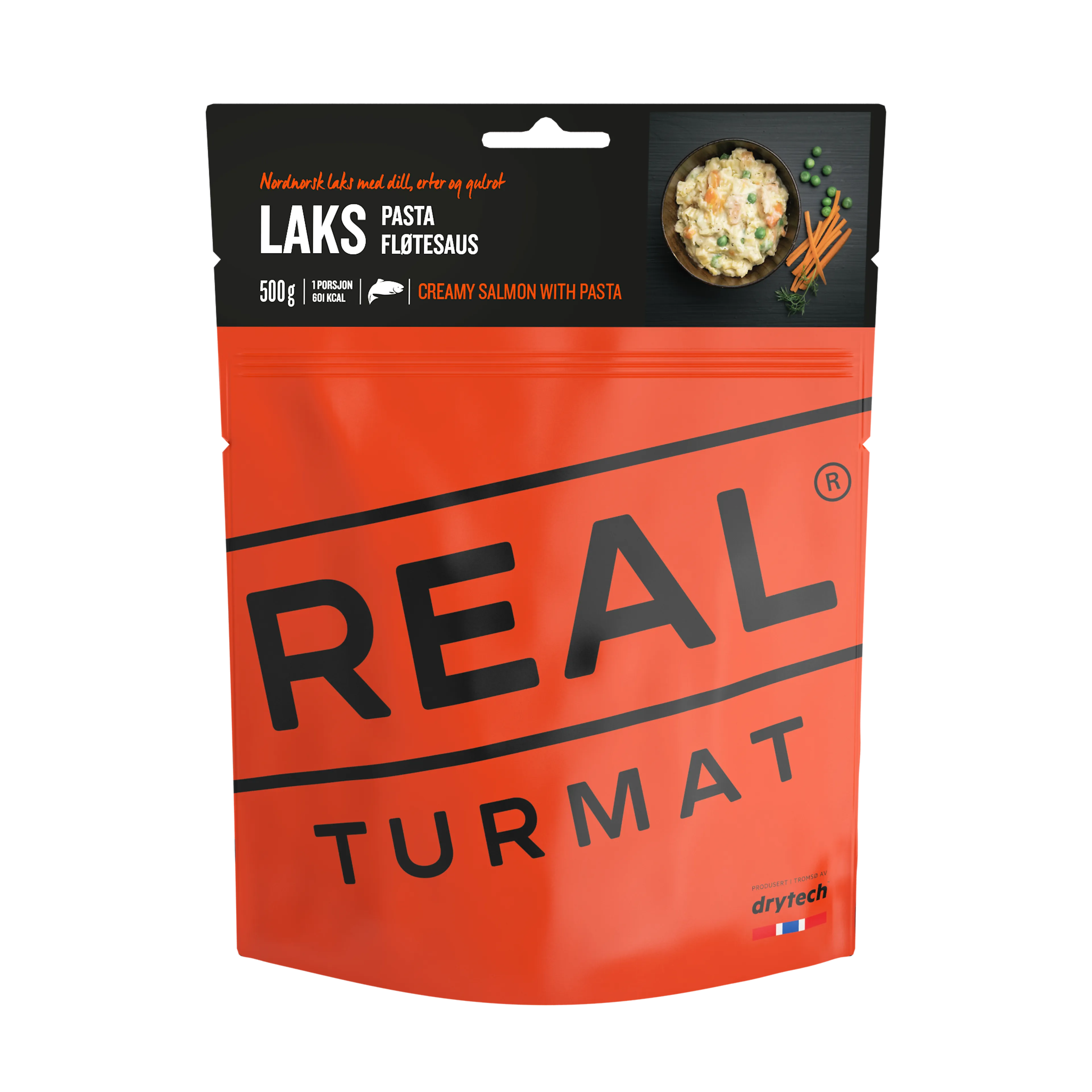 REAL TURMAT LAKS MED PASTA OG FLØTESAUS