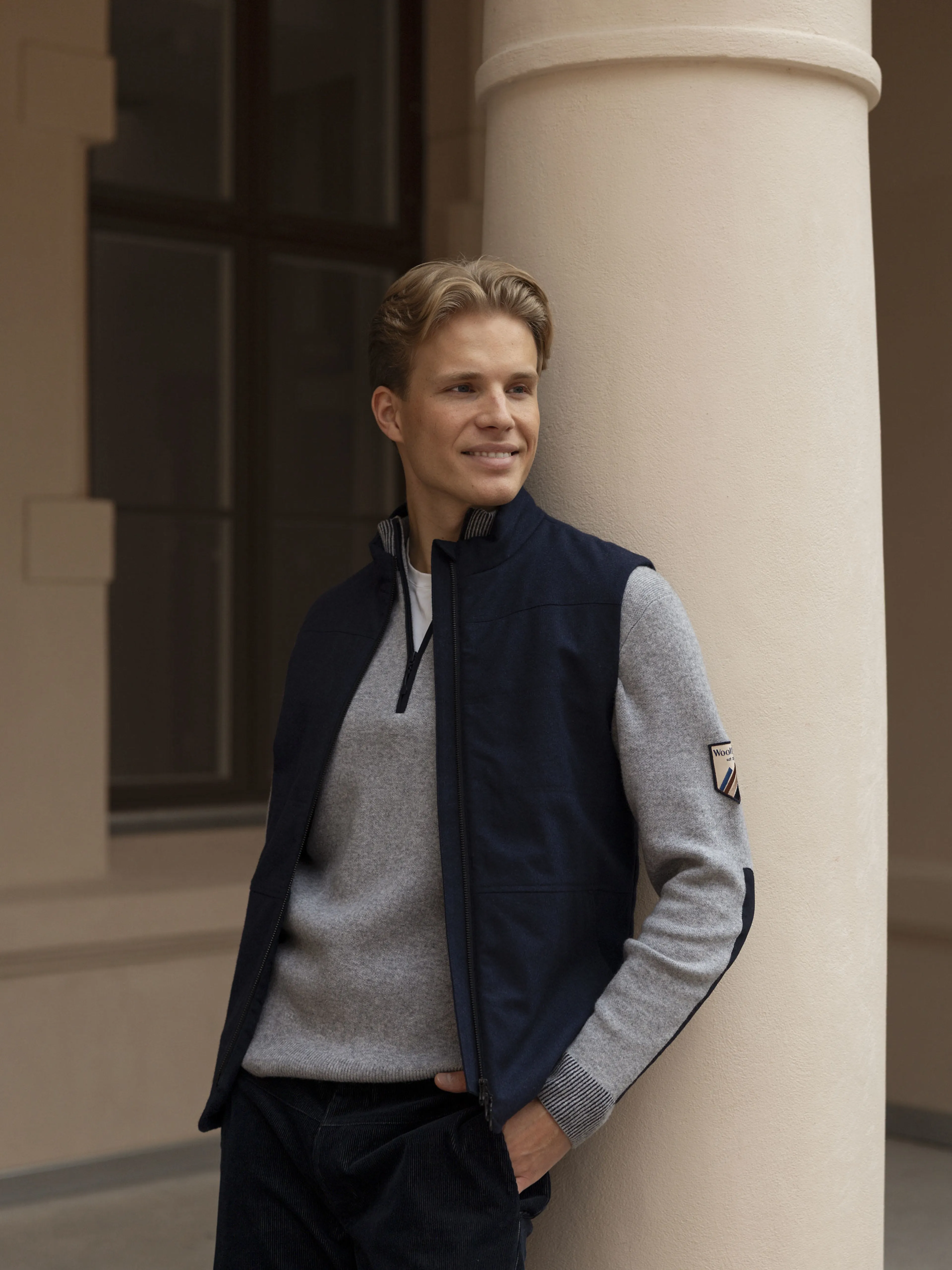 Tydal knitted sweater 1/2 zip Man