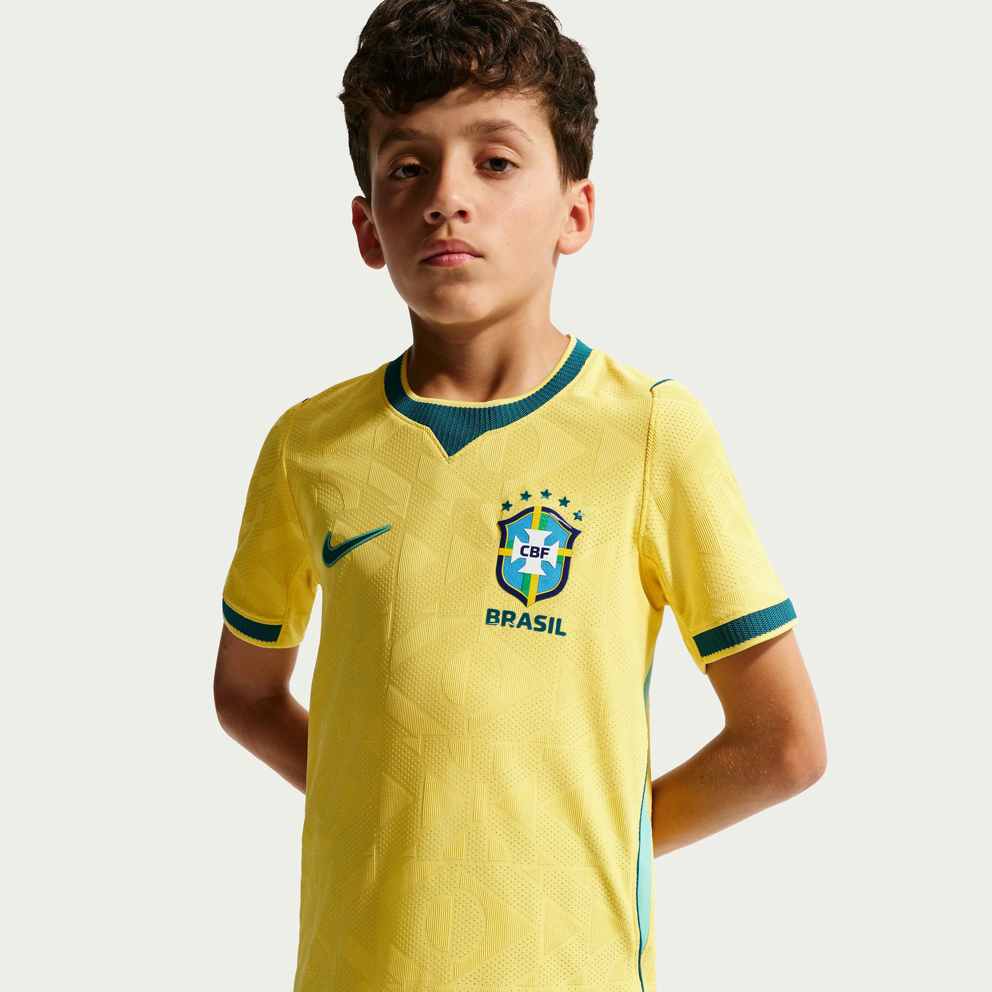 Brazil National Team 2026 Match Home Big Kids' Nike Aero-FIT Fotballtrøye