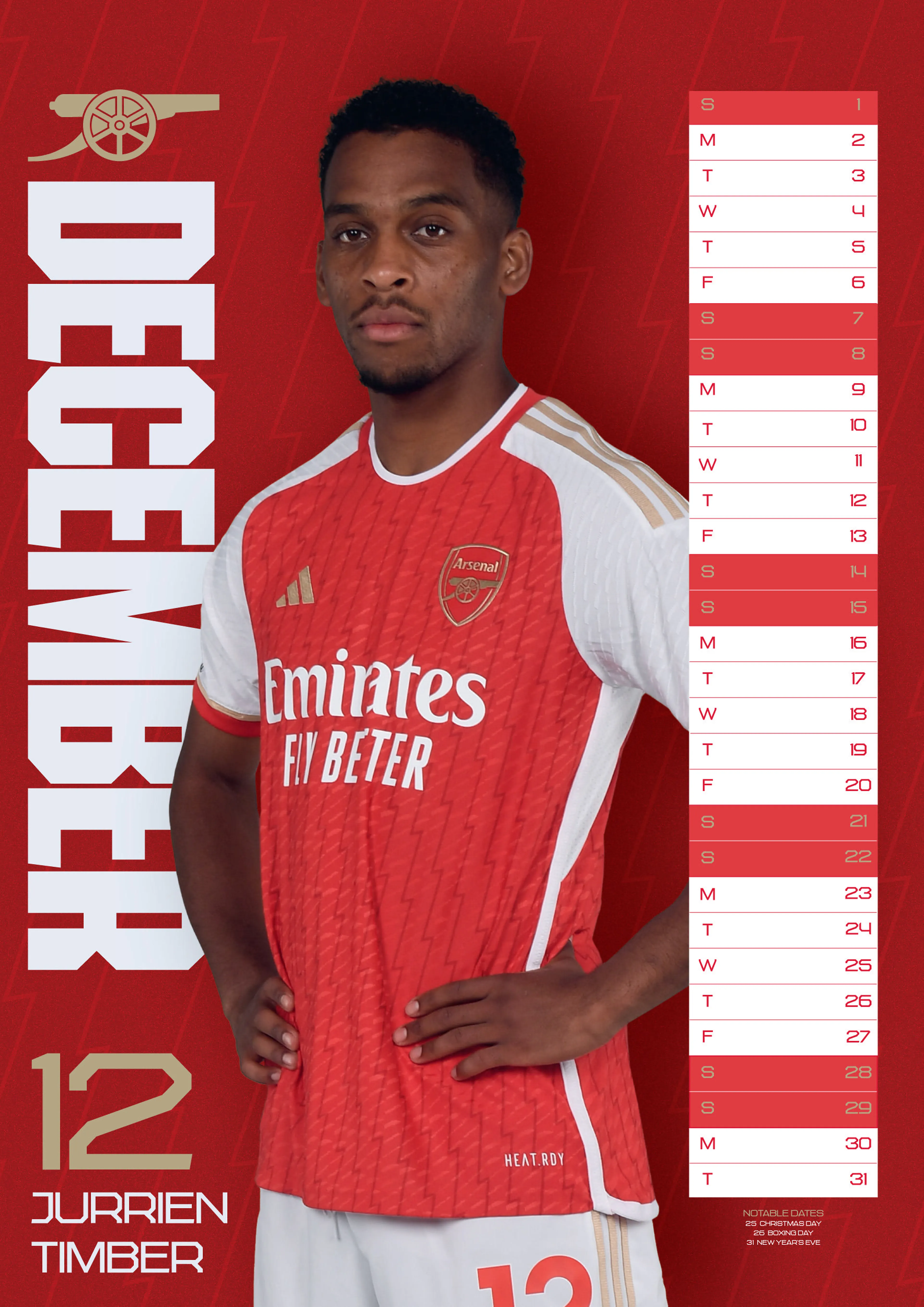ARSENAL FC 2024 A3 KALENDER ARSENAL FC 2024 A3 KALENDER