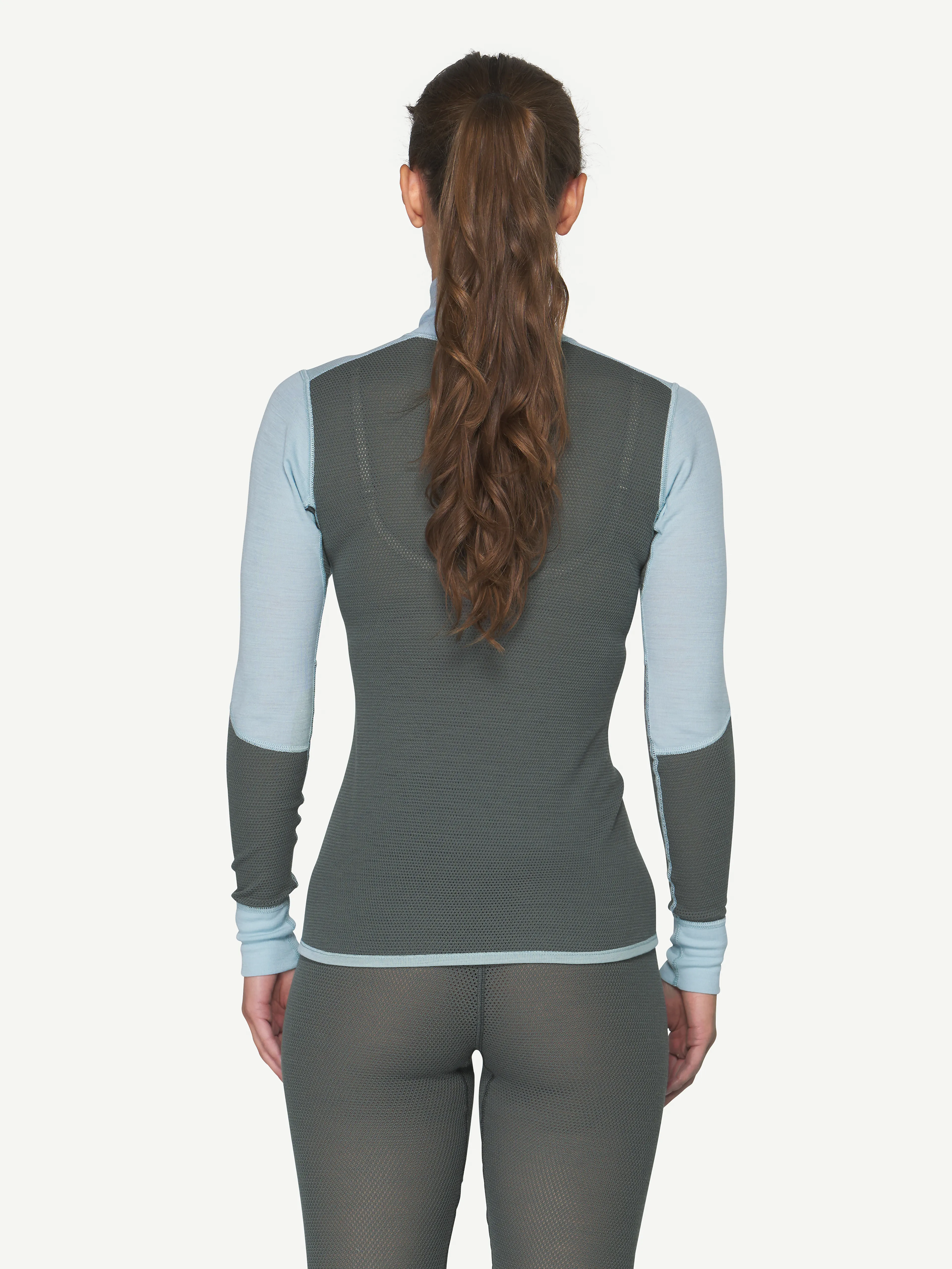 WOOL MESH 190 ZIP NECK WMN