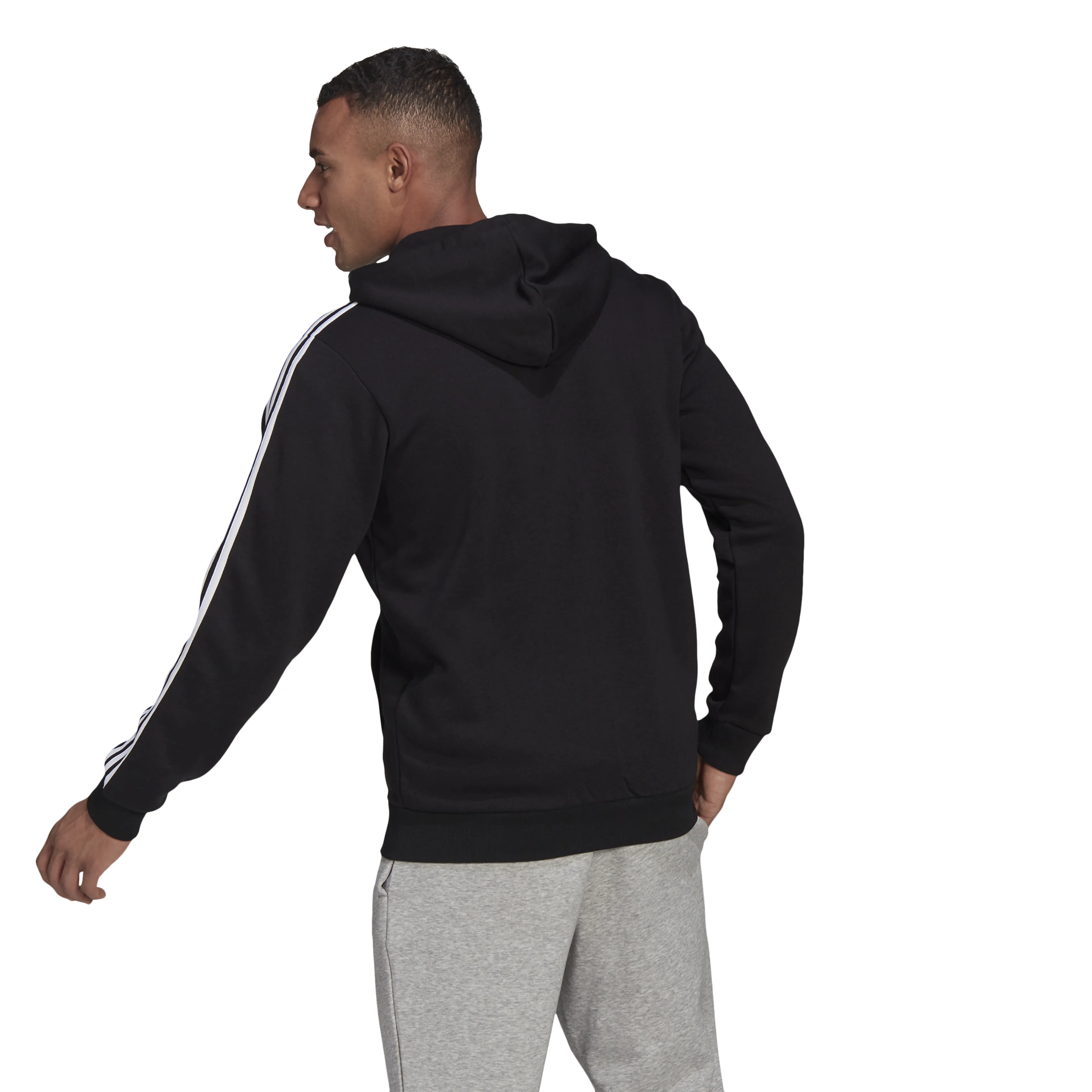 Essentials Fleece 3-Stripes hettejakke herre