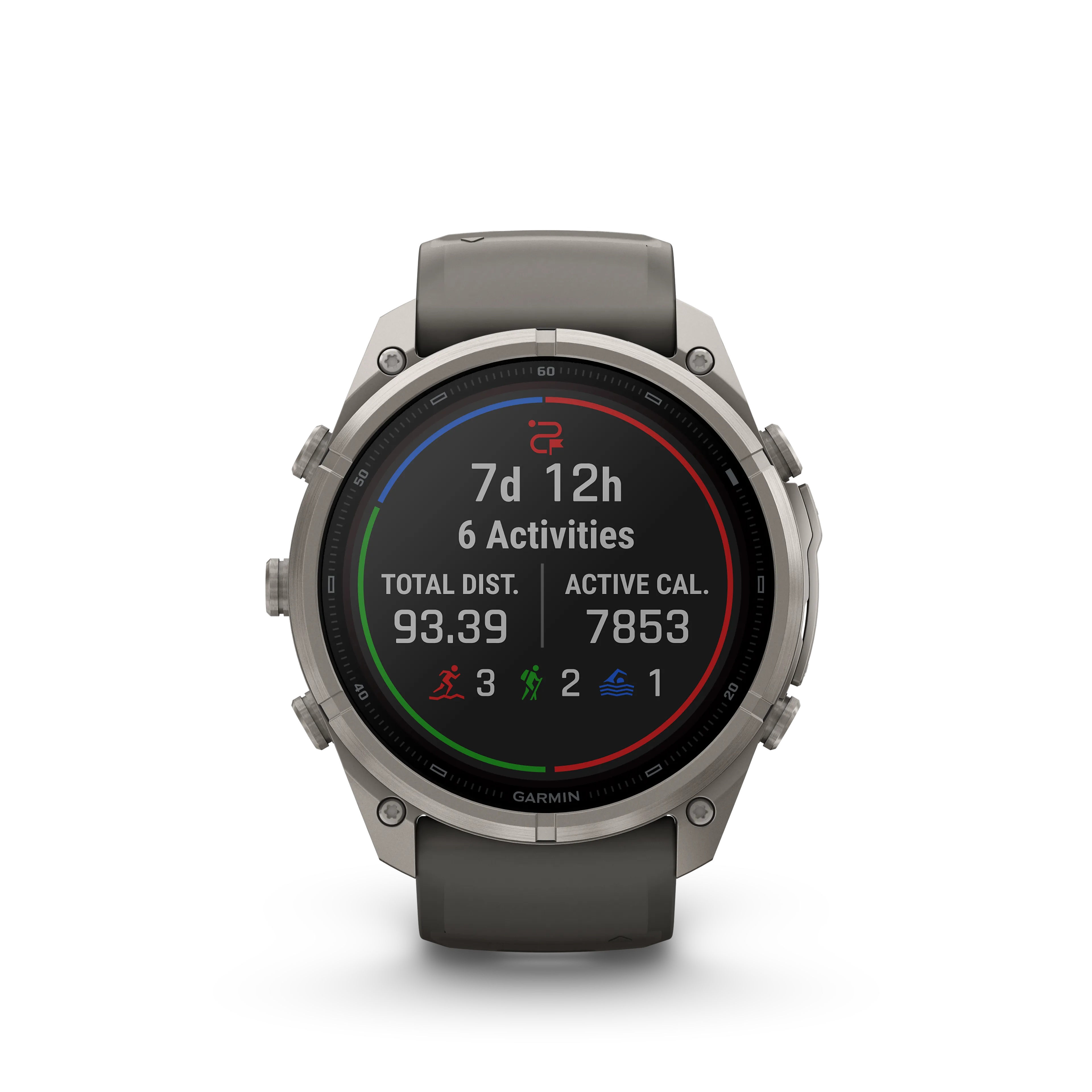 Fenix 9 Pro  inReach, Solar, 51 mm, Titanium with pebble gray/silver gray silicone band