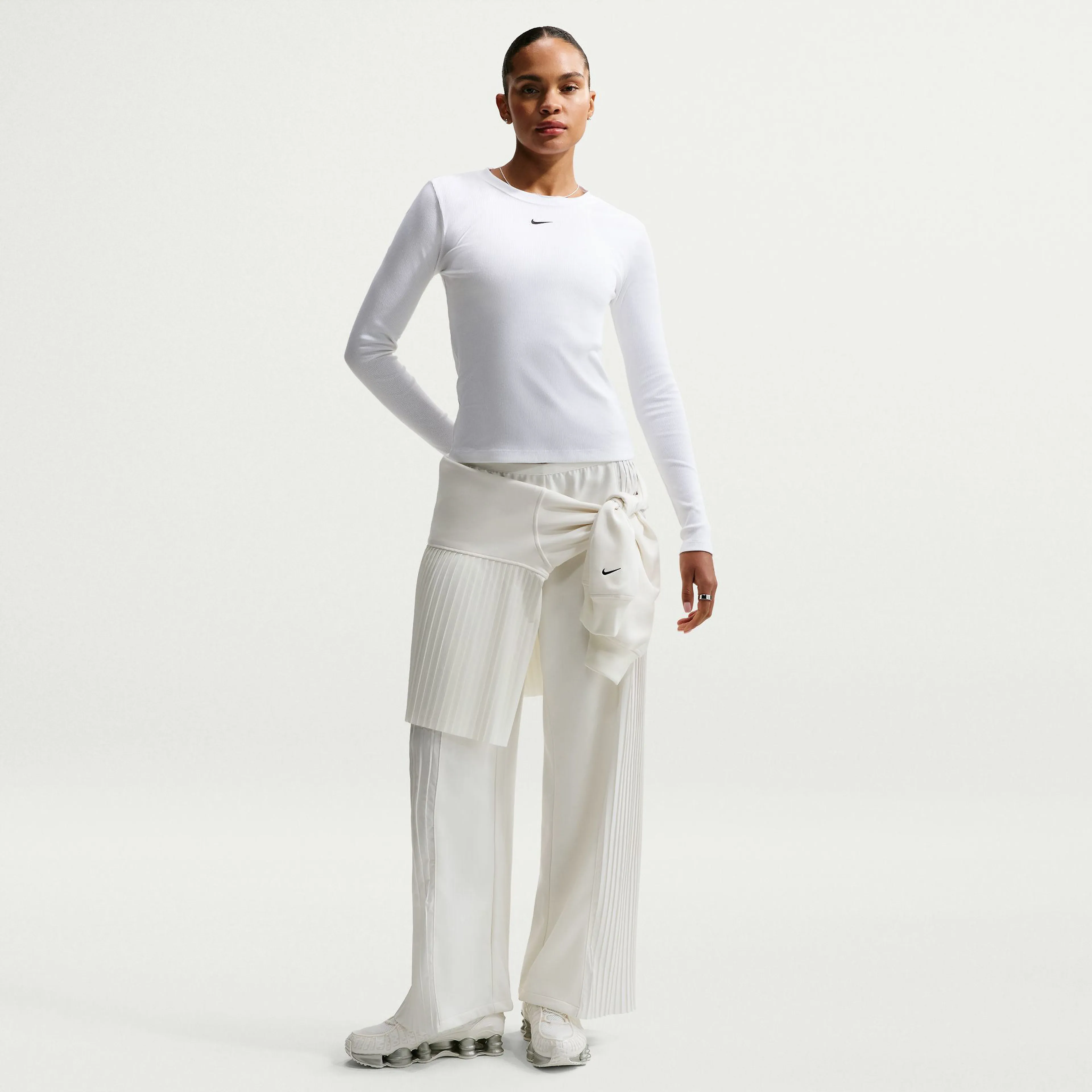 Sportswear Women's Tight Long-Sleeve Ribbed T-Shirt