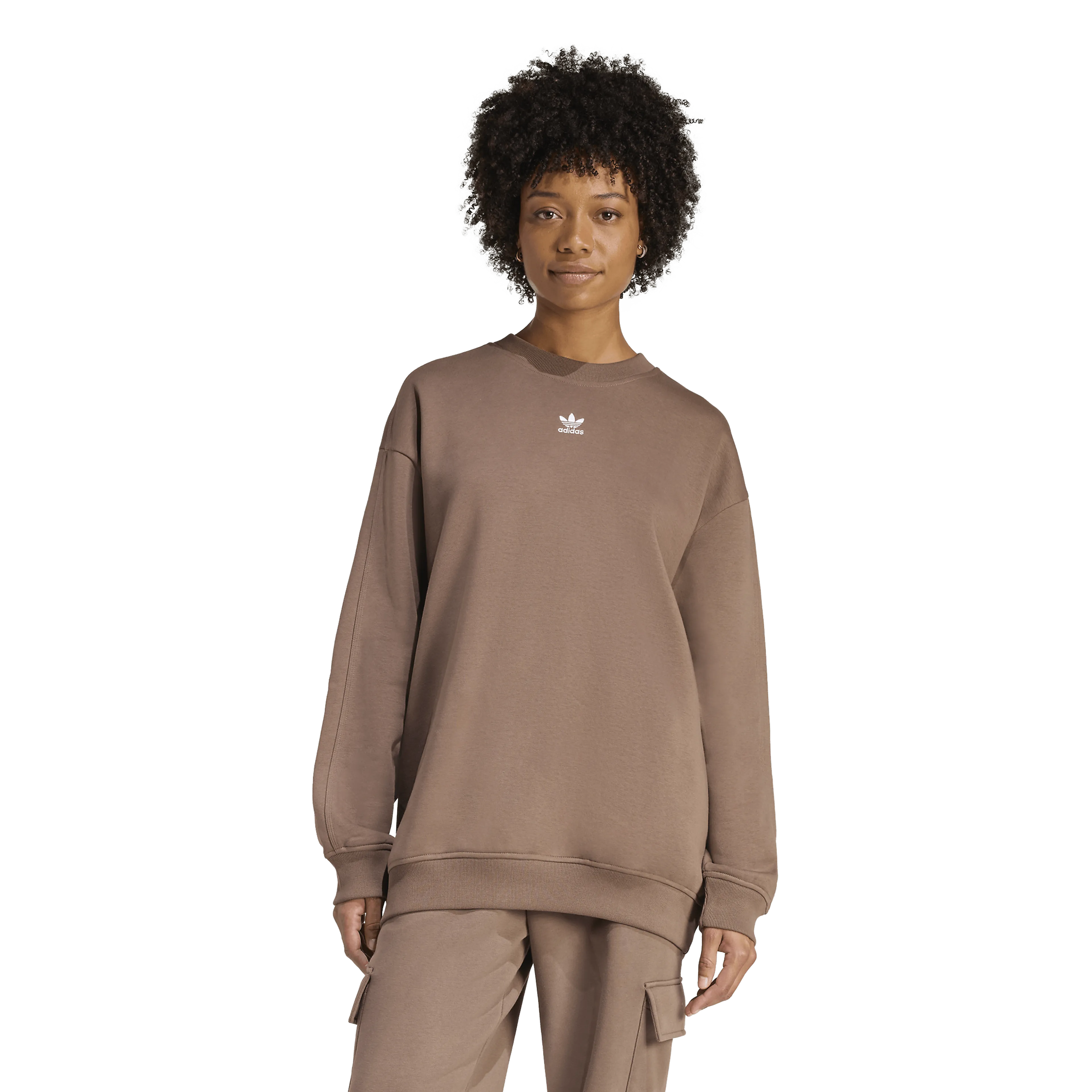 Essentials Fleece Long Oversized Crew Sweatshirt Dame