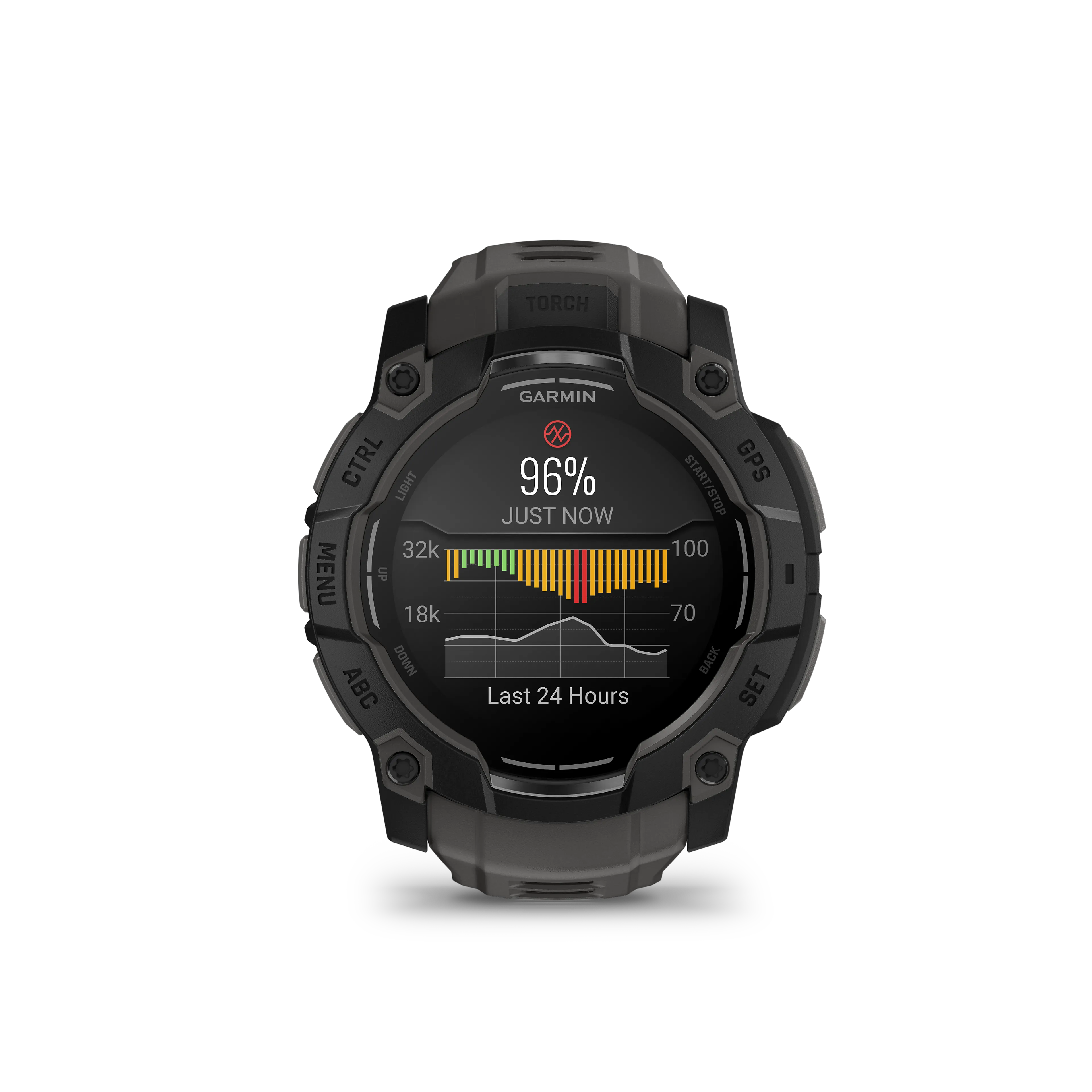 Instinct 3 - 50mm, AMOLED, Black Bezel with Charcoal Band