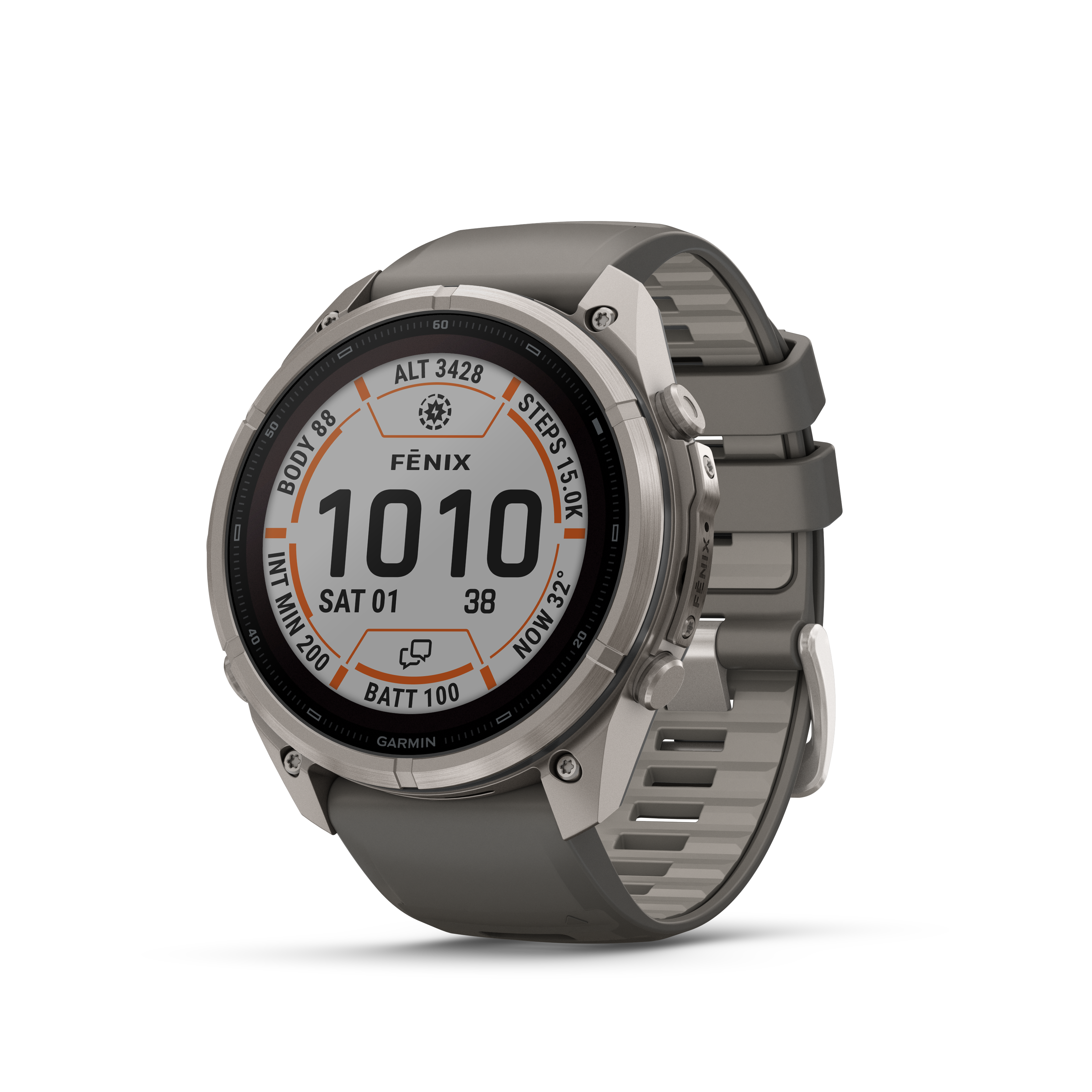 Fenix 9 Pro  inReach, Solar, 51 mm, Titanium with pebble gray/silver gray silicone band