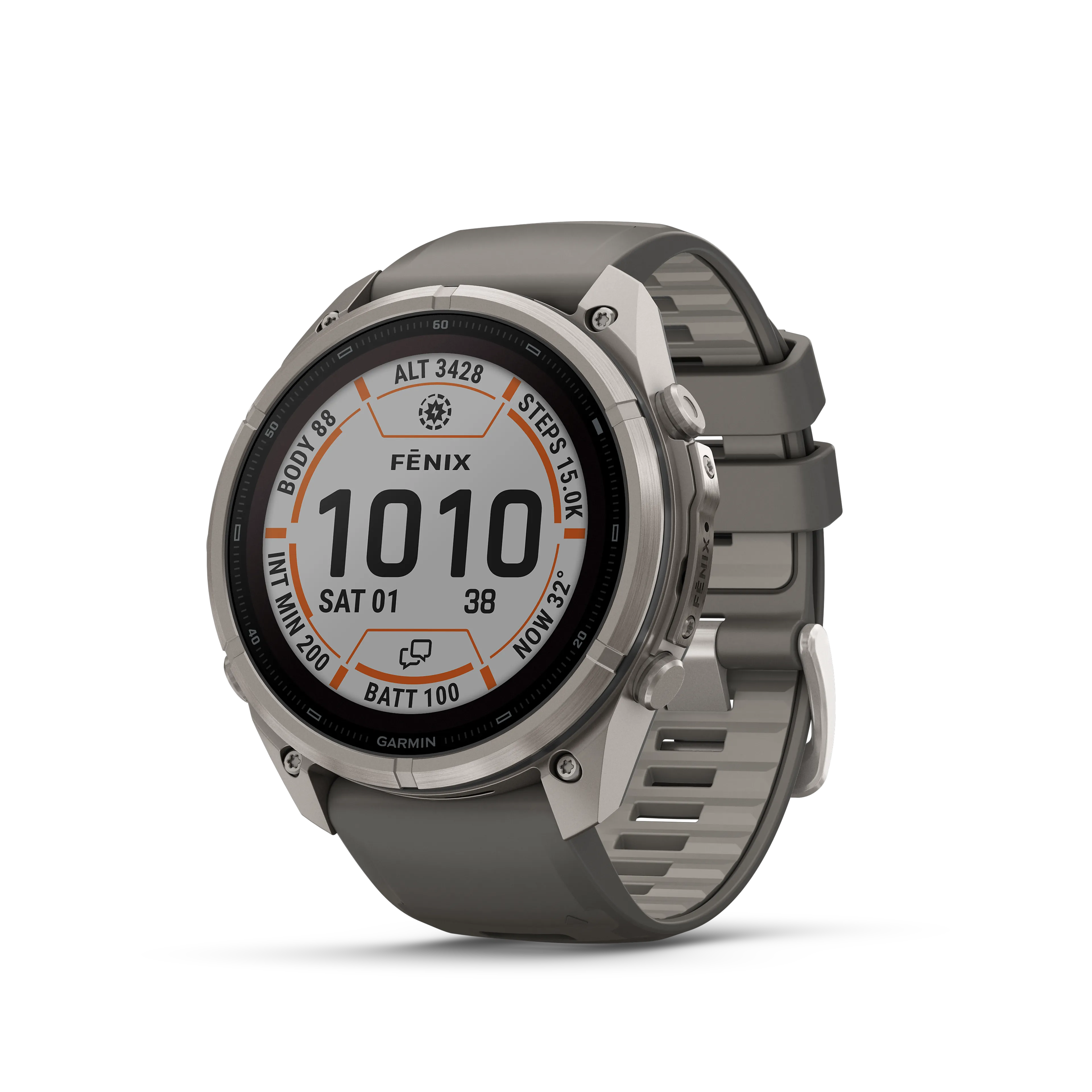 Fenix 9 Pro  inReach, Solar, 51 mm, Titanium with pebble gray/silver gray silicone band