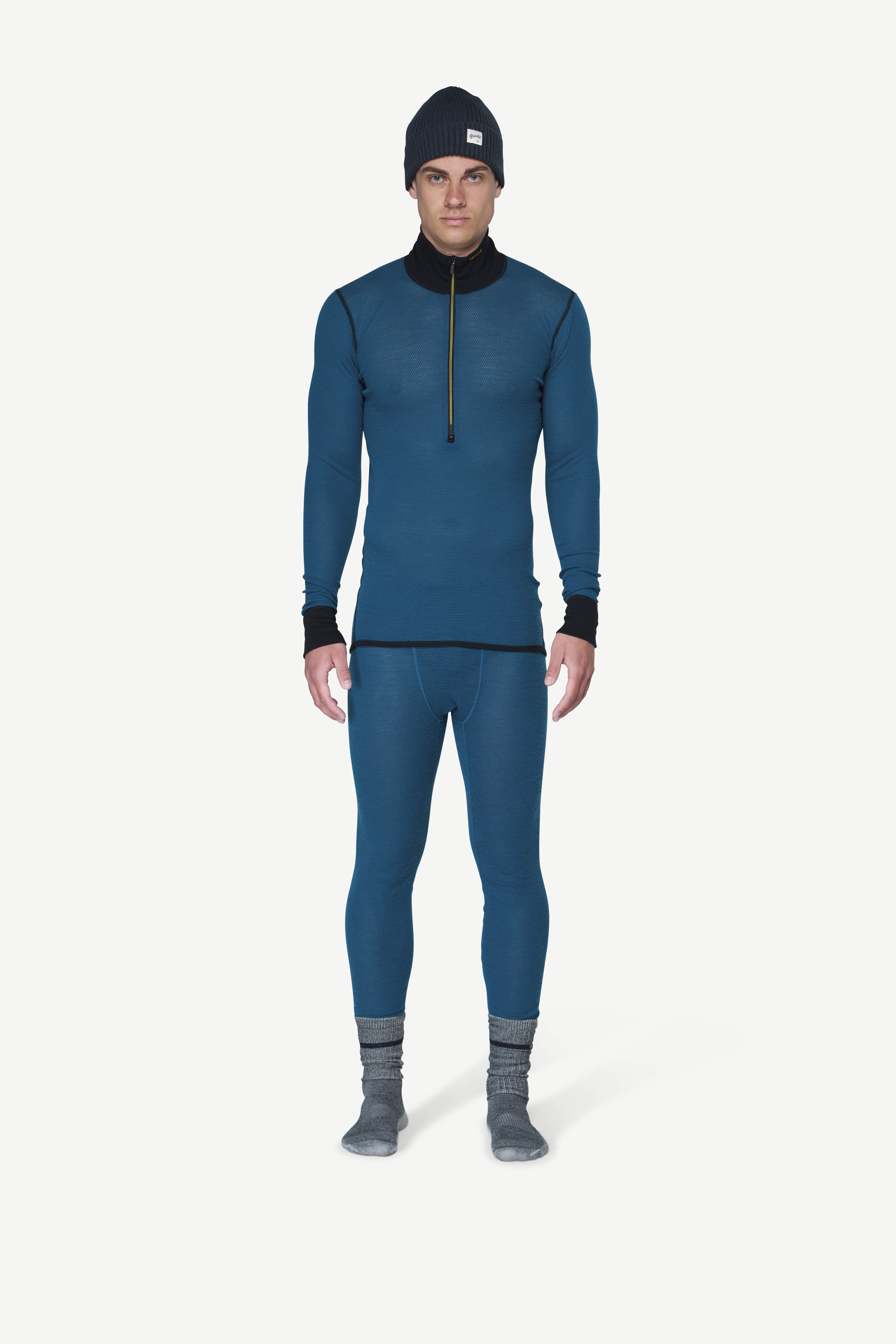 WOOL MESH 190 ZIP NECK MAN