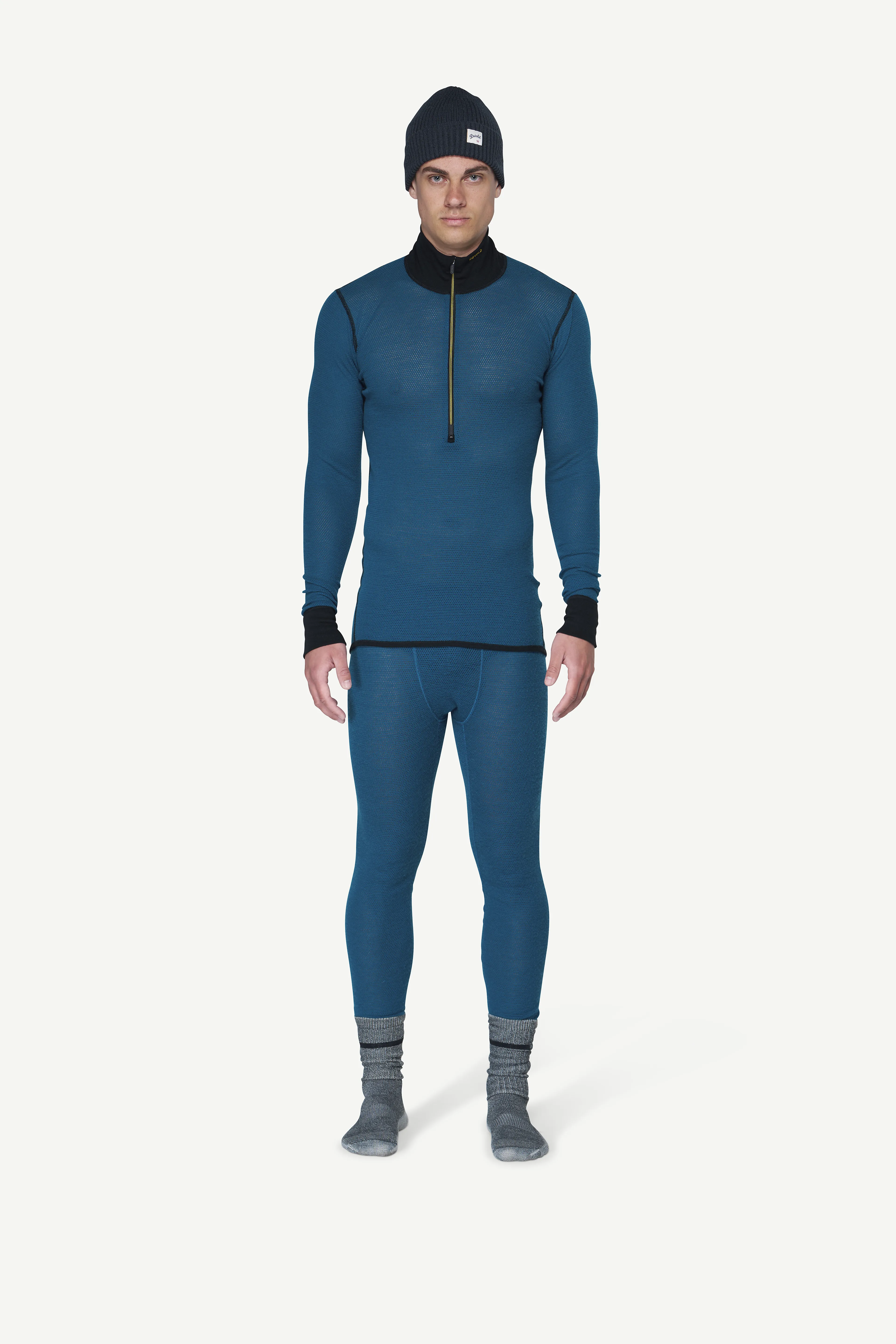 WOOL MESH 190 ZIP NECK MAN