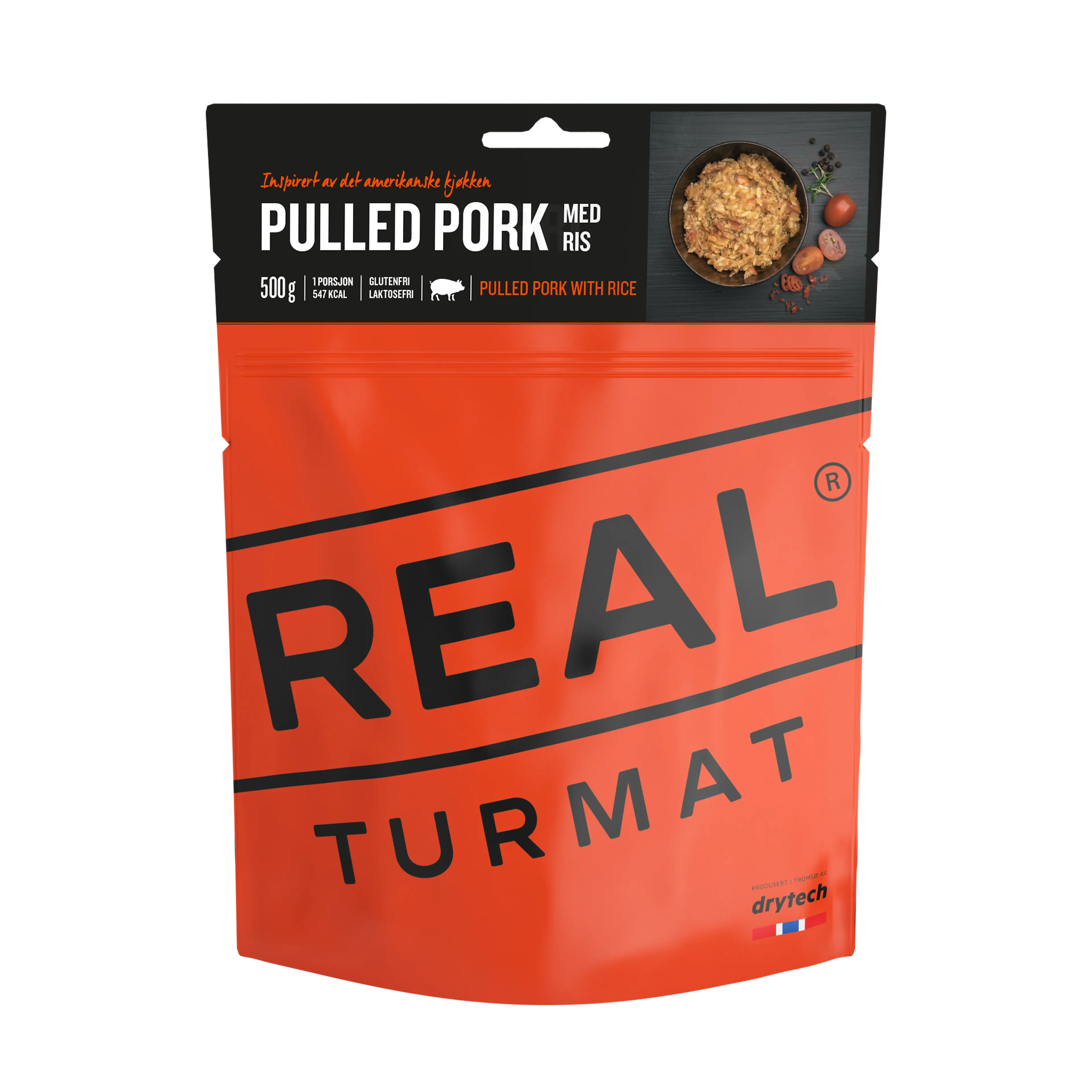 REAL TURMAT PULLED PORK MED RIS