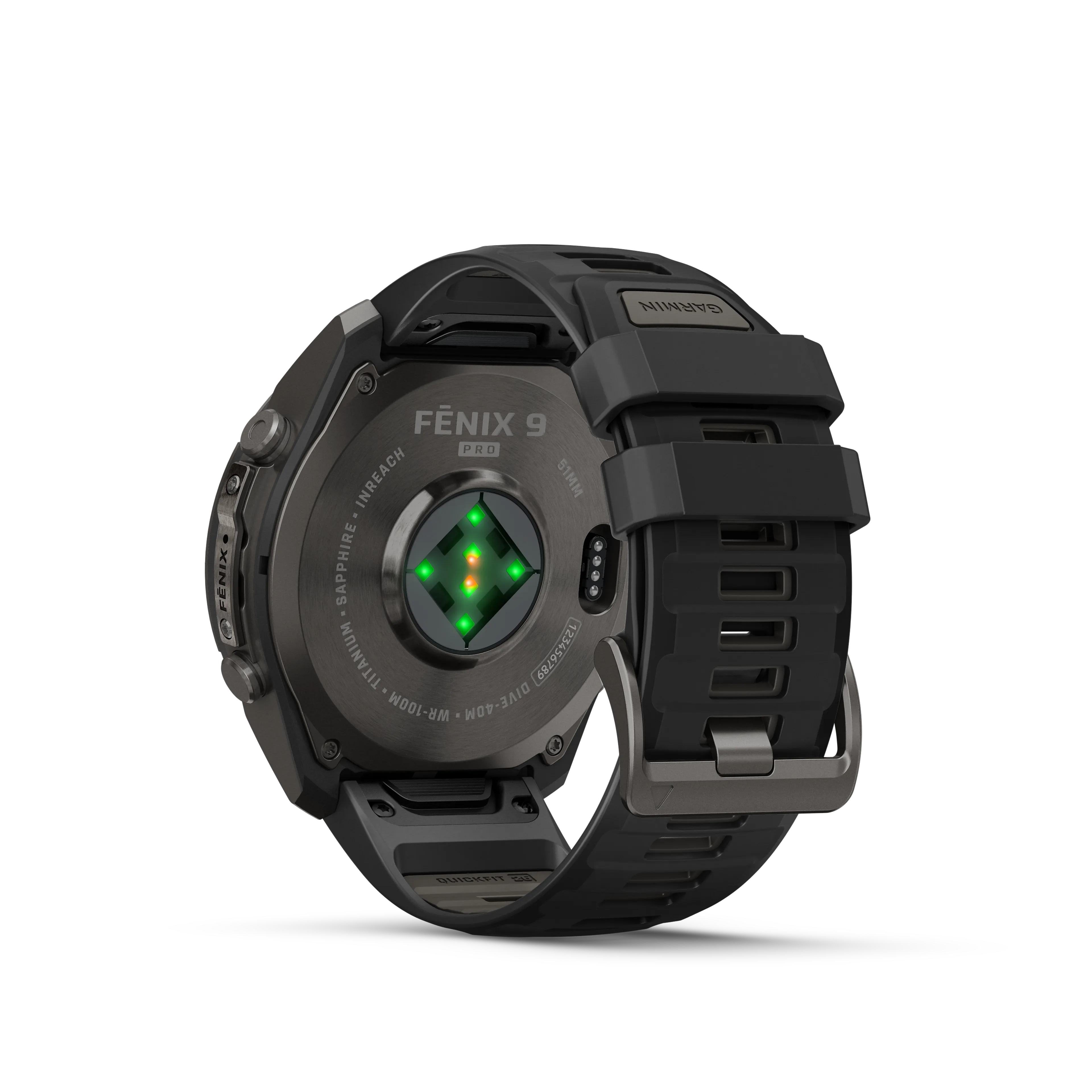 Fenix 9 Pro  inReach, 51 mm, Carbon gray DLC titanium with black/pebble gray silicone band