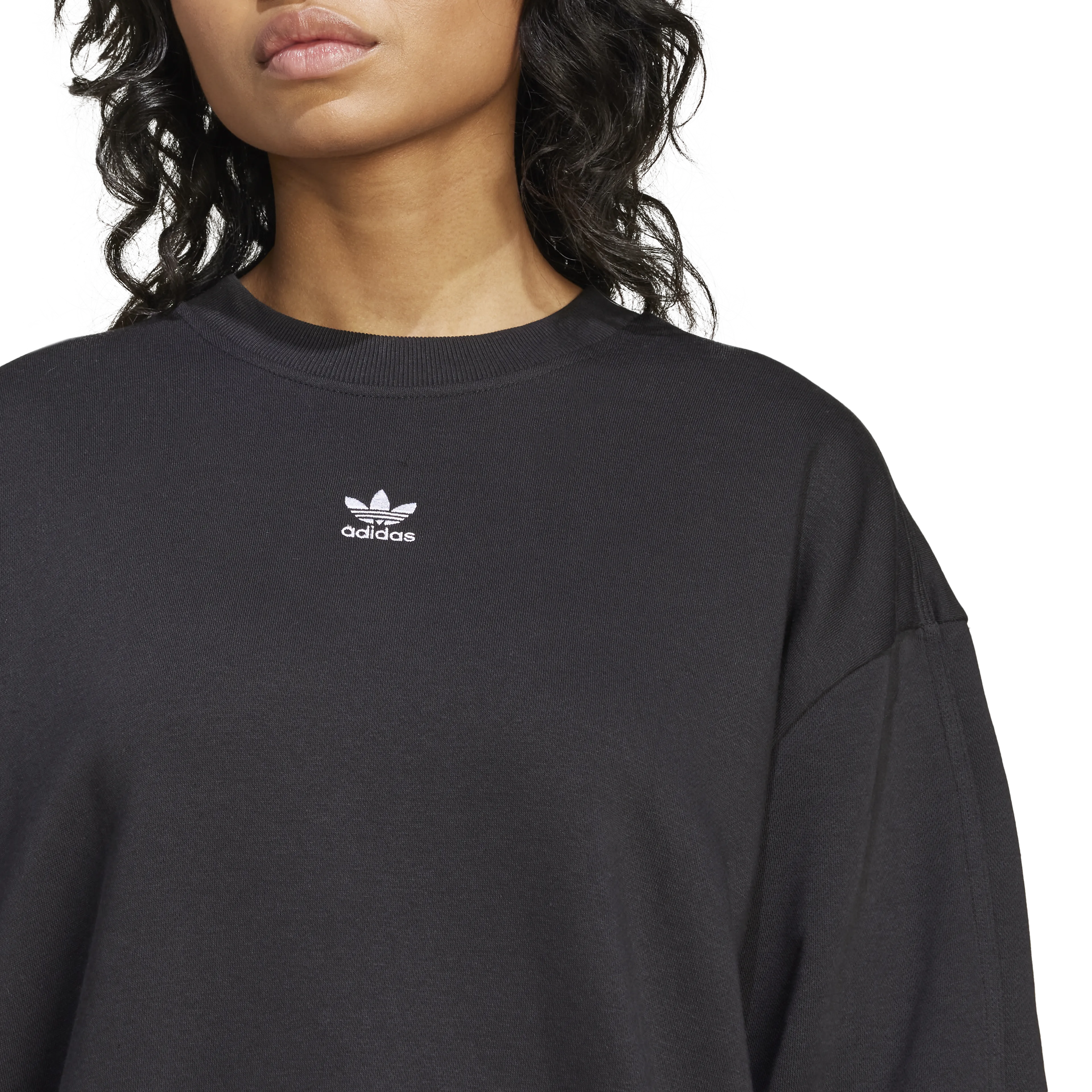 Essentials Fleece Long Oversized Crew Sweatshirt