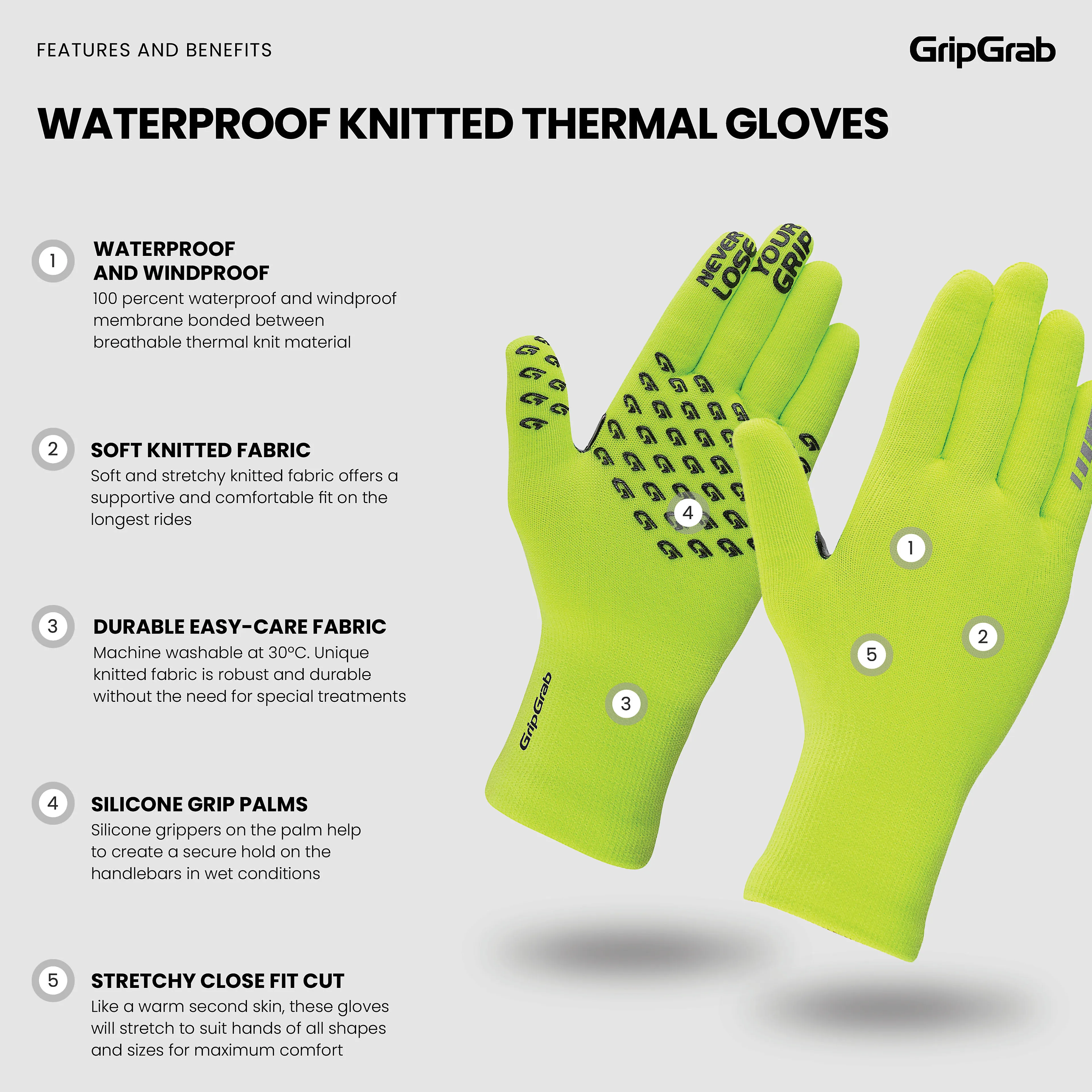 Sykkelhanske Waterproof Knitted Thermal Glove Sykkelhanske Waterproof Knitted Thermal Glove