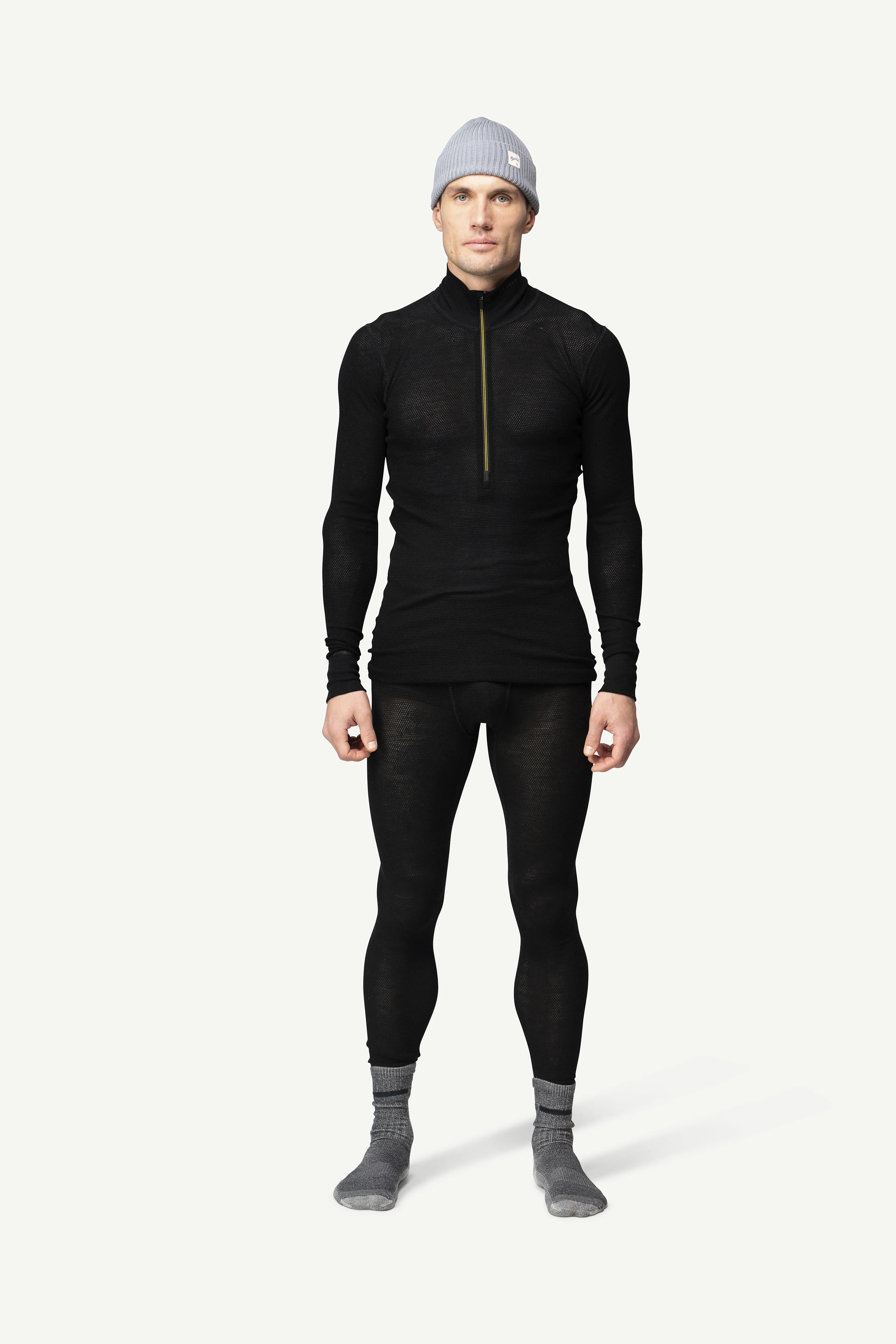 WOOL MESH 190 ZIP NECK MAN
