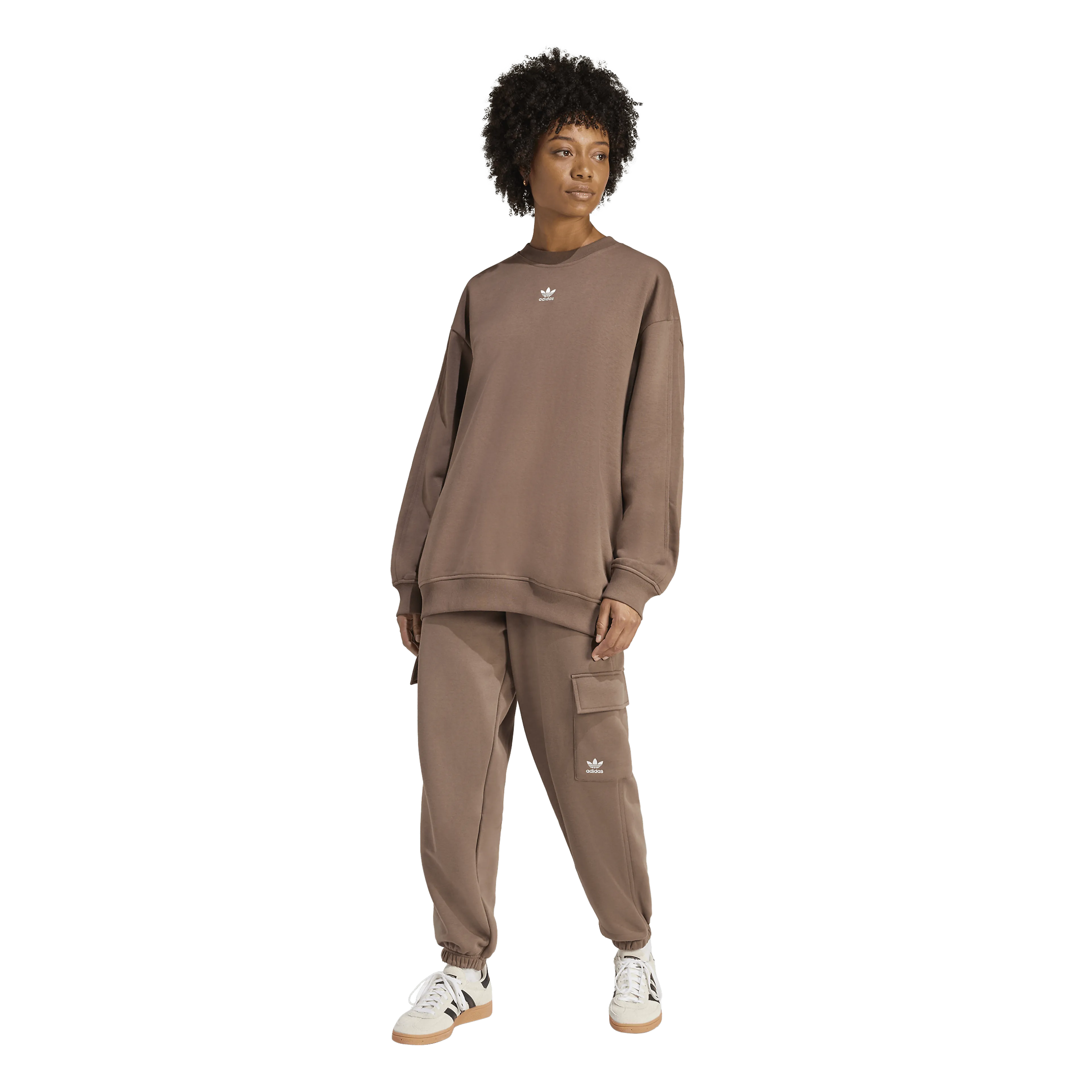 Essentials Fleece Long Oversized Crew Sweatshirt Dame