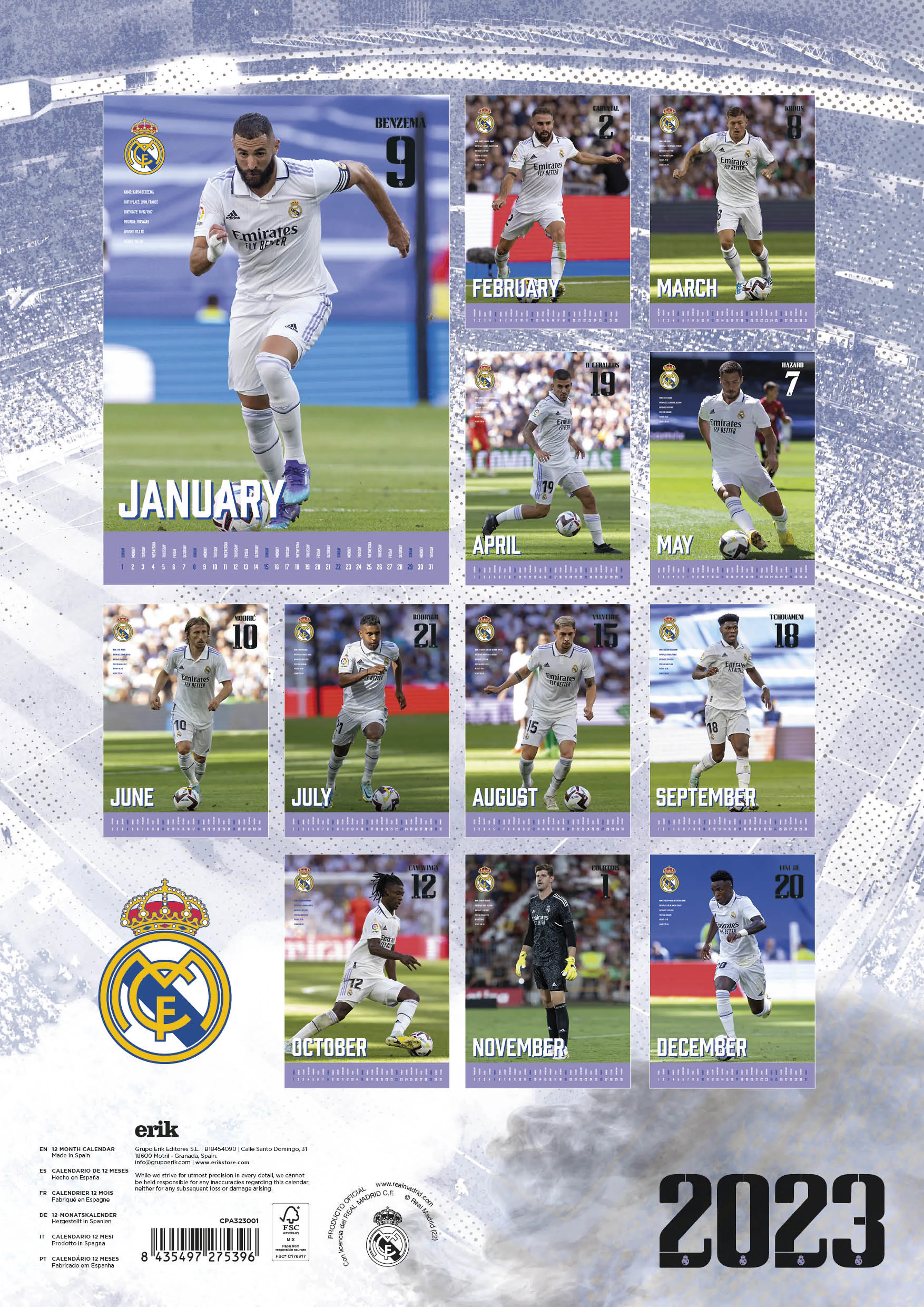 REAL MADRID CF 2024 A3 KALENDER REAL MADRID CF 2024 A3 KALENDER