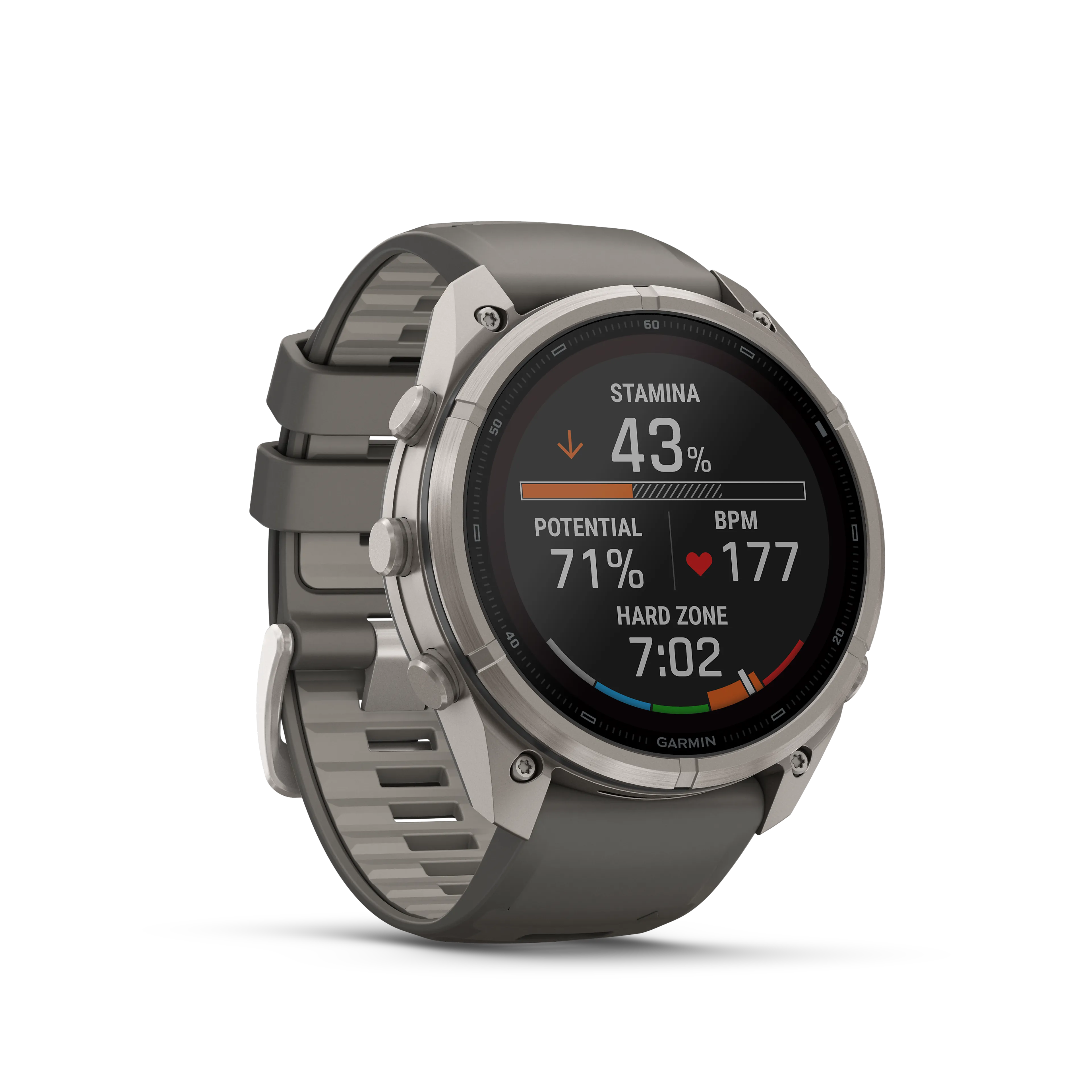 Fenix 9 Pro  inReach, Solar, 51 mm, Titanium with pebble gray/silver gray silicone band