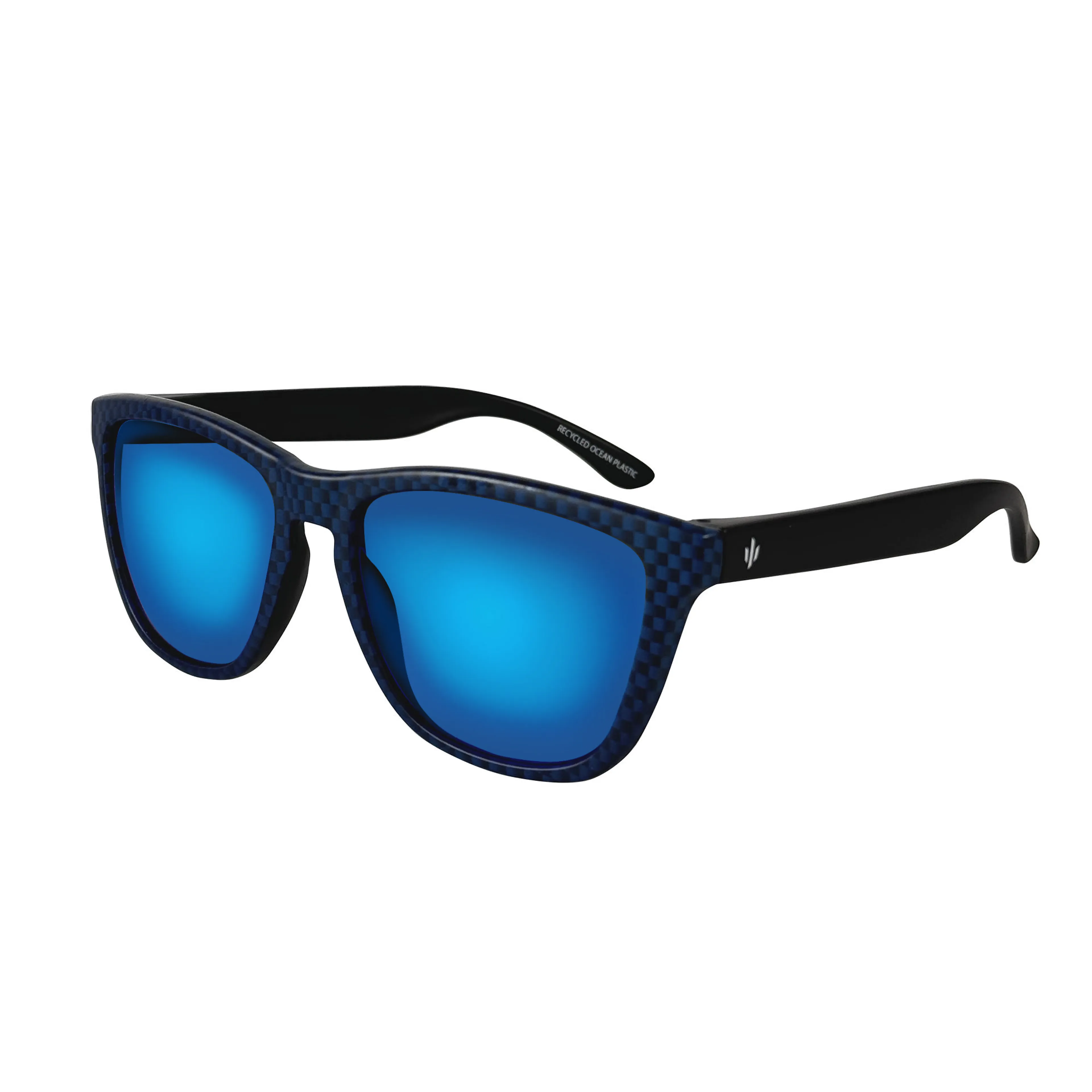SØLVKROKEN S IV GLØTT SOLBRILLER OCEANPLASTIC MATTE BLACK/CARBON BLUE