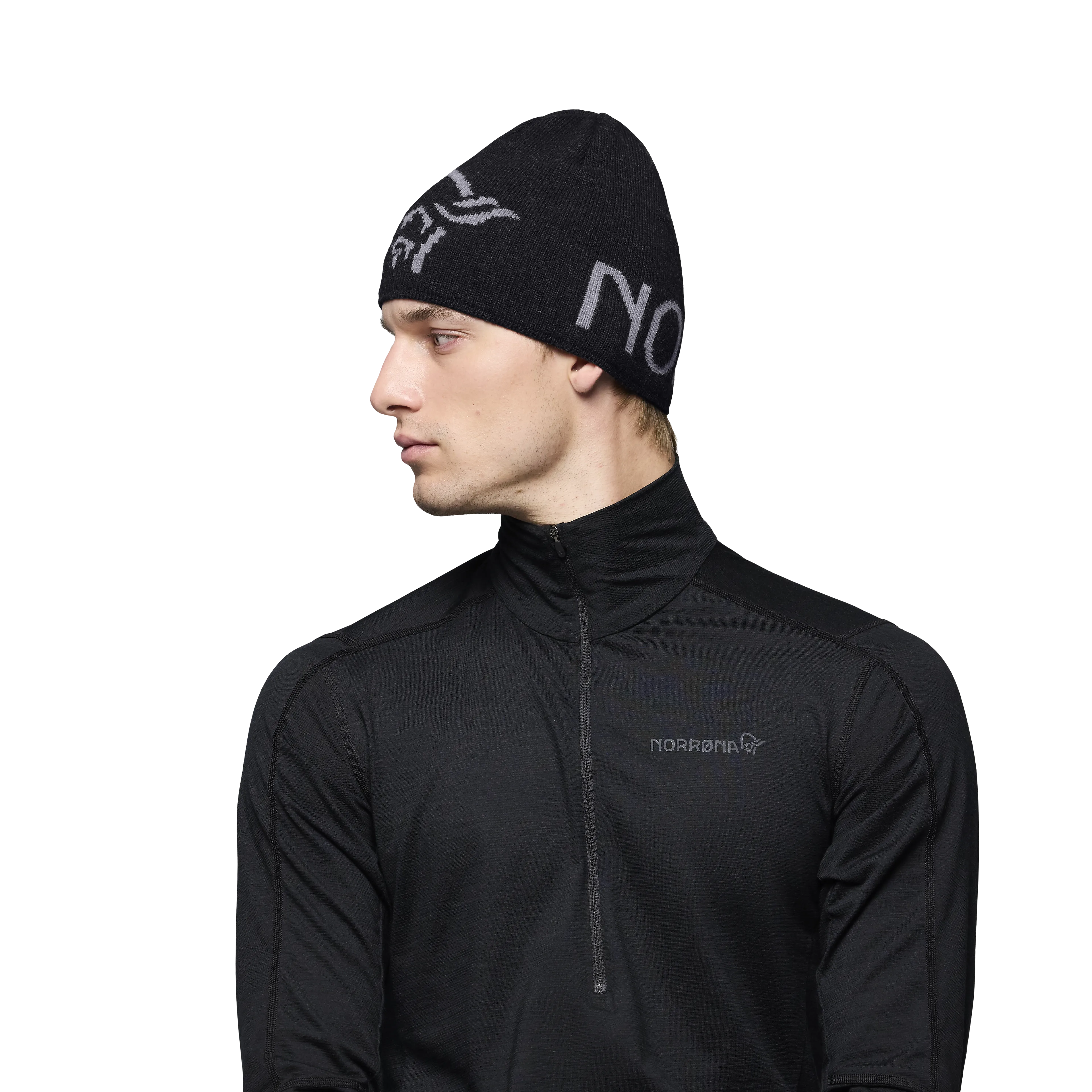 /29 mid merinoUll logo Beanie